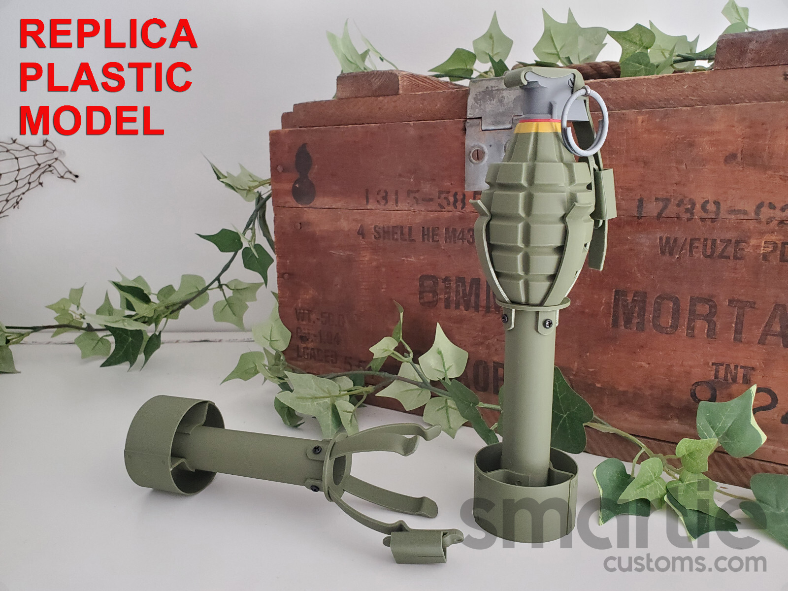 DUMMY WW2 Era M1 Rifle Grenade Adapter MK2 Frag – Accurate Size Plastic Replica
