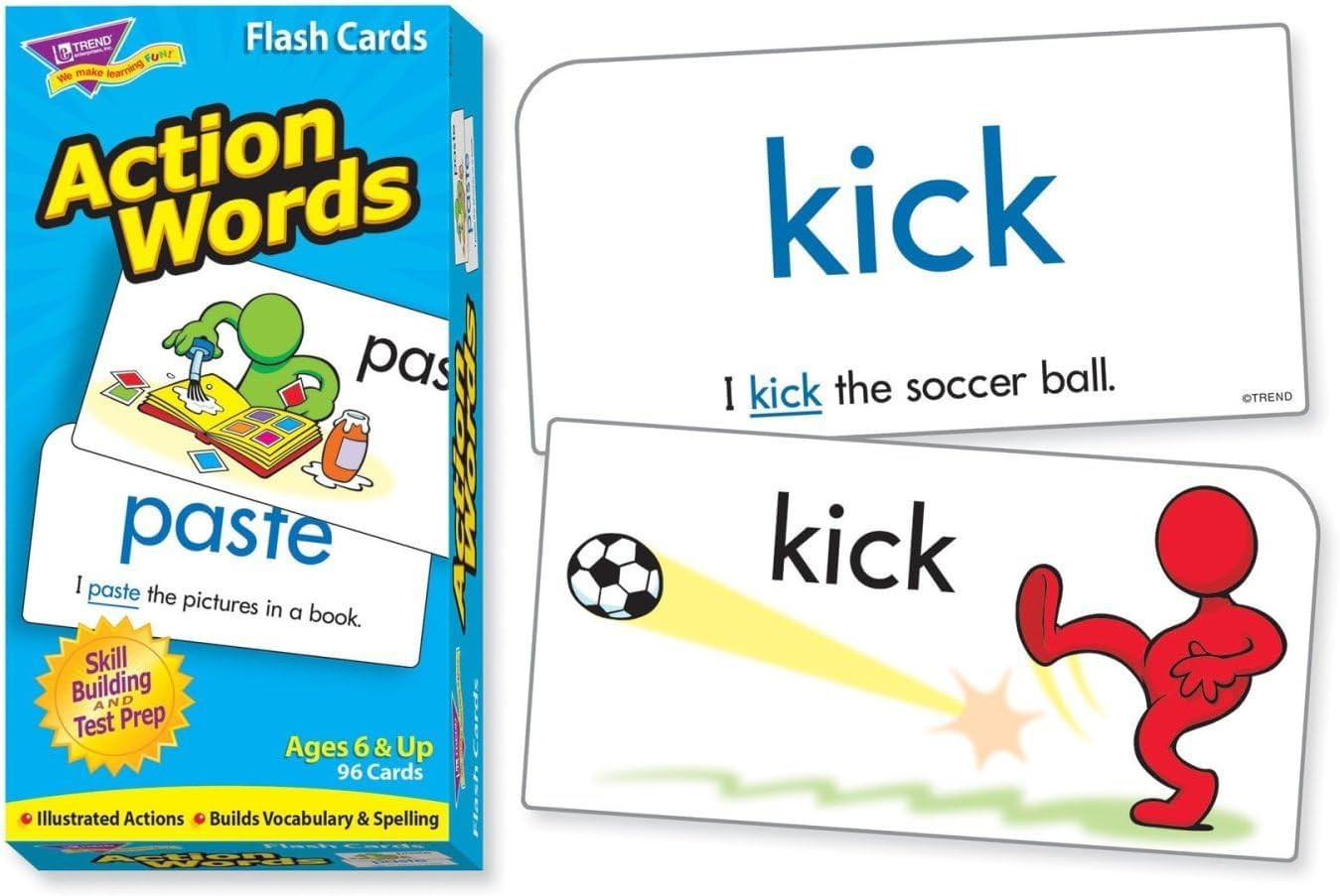 : Action Words Skill Drill Flash Cards, Great for Skill Building and Test Prep,