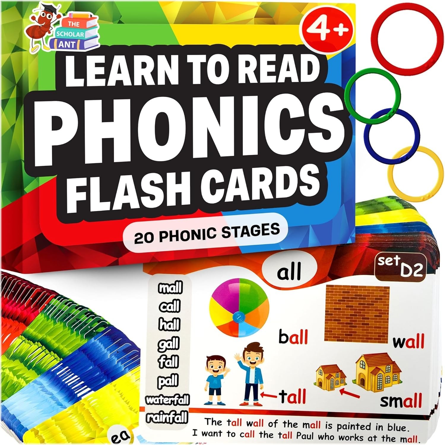 Learn to Read with 20 Phonic Stages – Educational Flash Cards for Ages 4-8