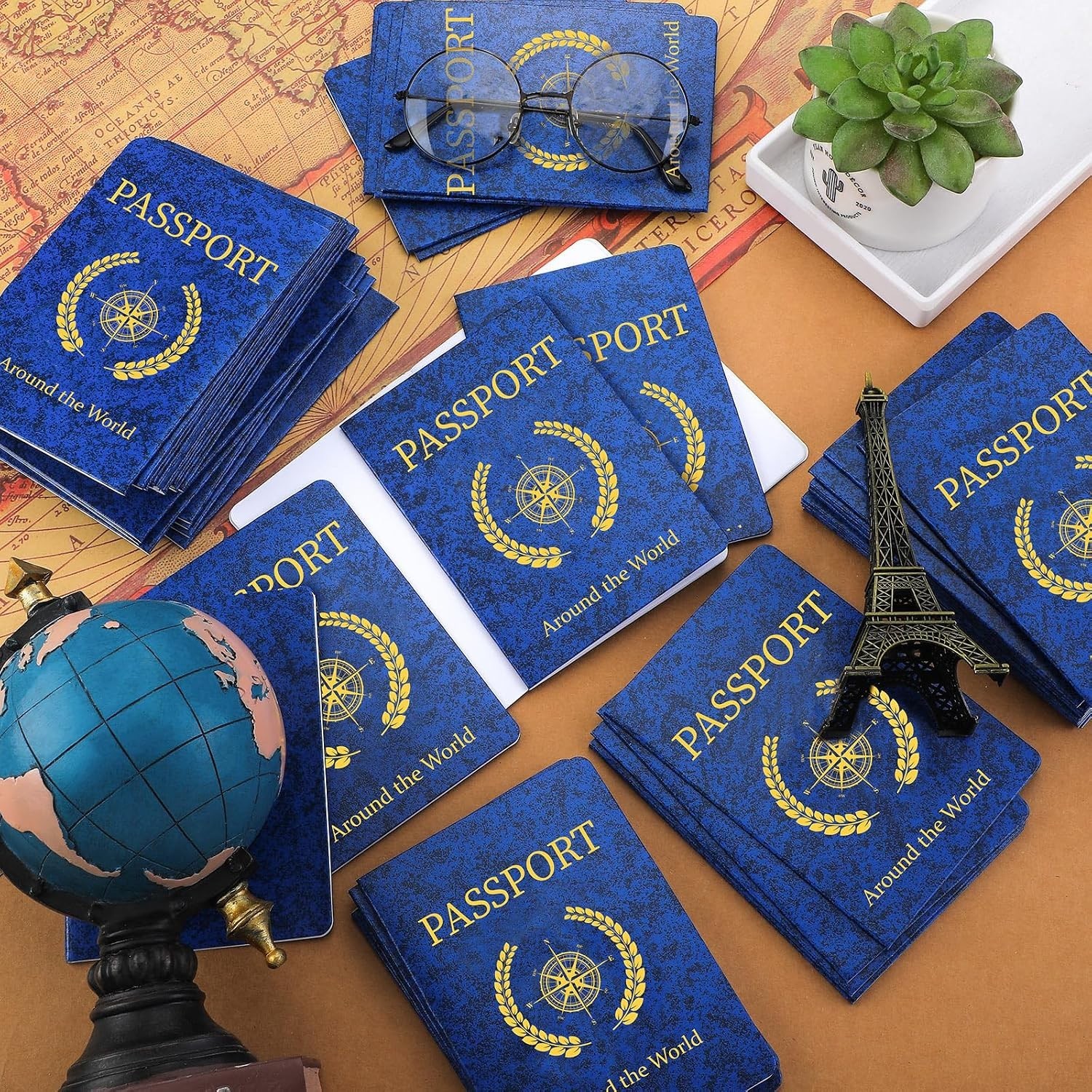 50 Blank Passport Notebooks for Kids Travel Party Favors Classroom Activity Book