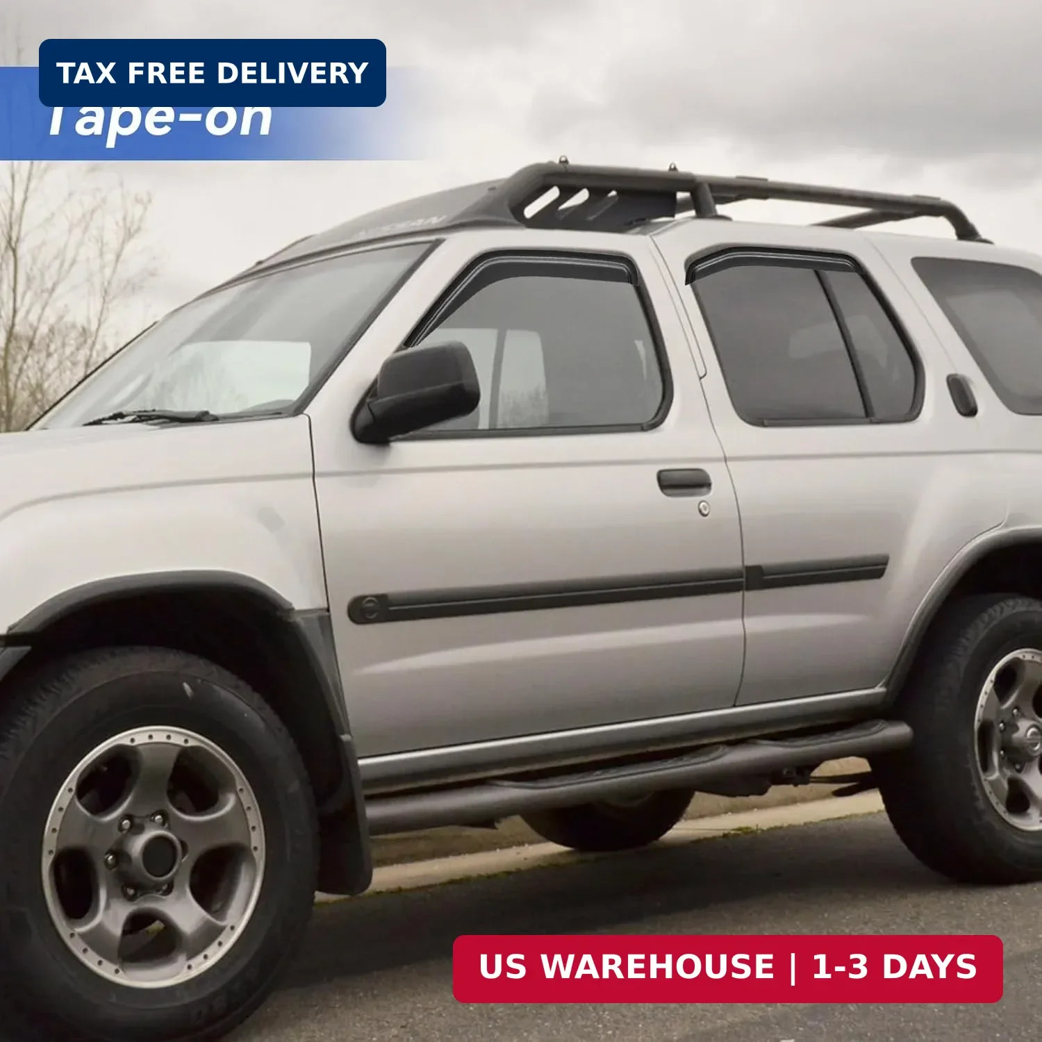 Window Visors Rain Guards for 2000 2001 2002 2003 2004 Nissan Xterra, Out-Channe