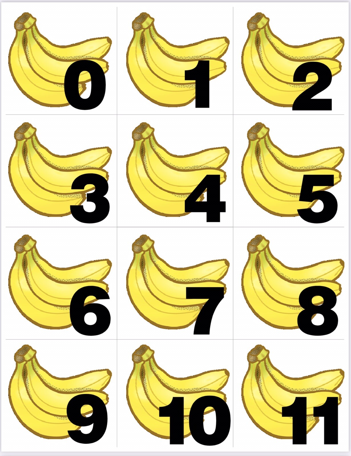 Bananas – Numbers 0-31 Pocket Chart Cards or Calendar Learning Resource – Math