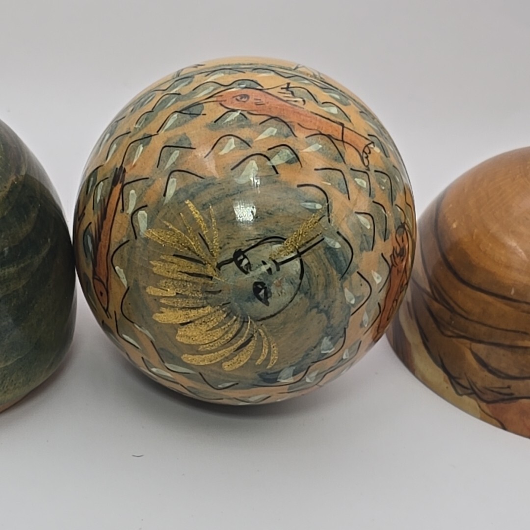Nesting Globe Ball Sphere Earth Volcano Water Sky Birds Man Woman Creation 3″