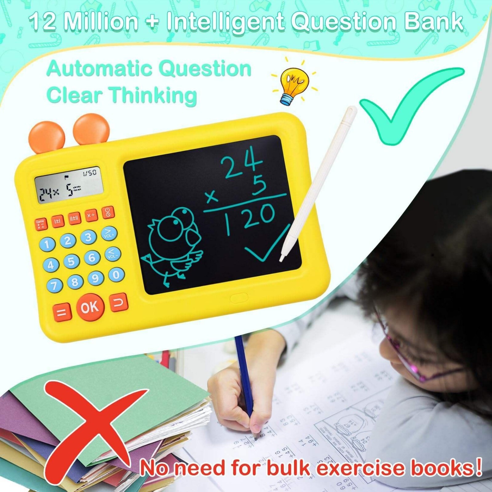Interactive Electronic Math Game with Sketch Pad Educational MathGame(Bulk3Sets)