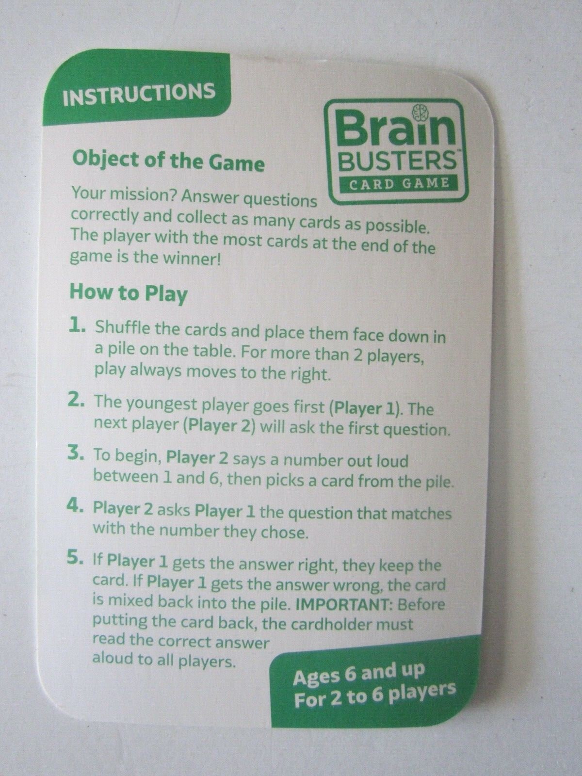 Brain Busters Gaming Cards – 31 Cards Each – Pets, Nature, Dinosaurs New!