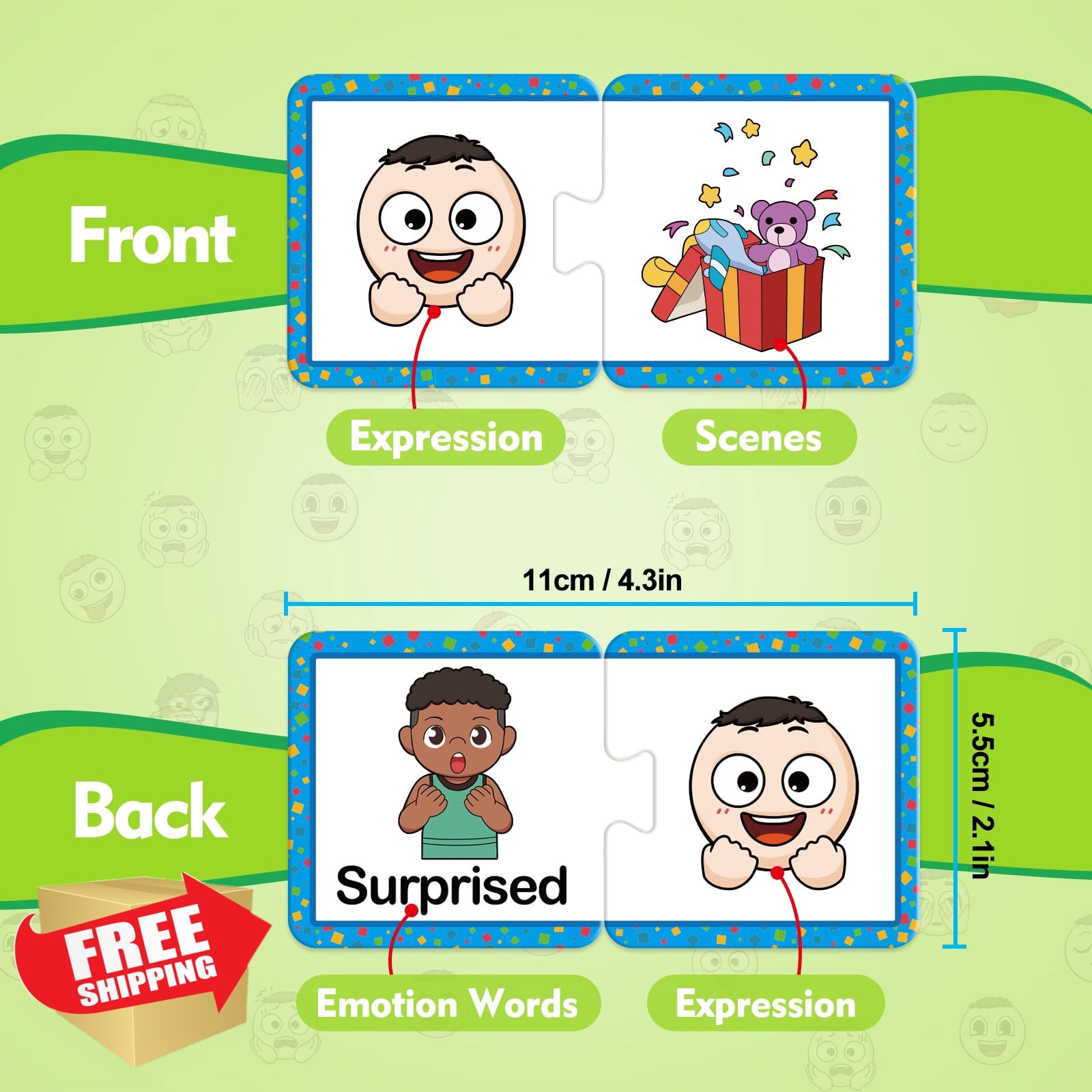 Kasfalci Feelings and Emotions Puzzle Cards