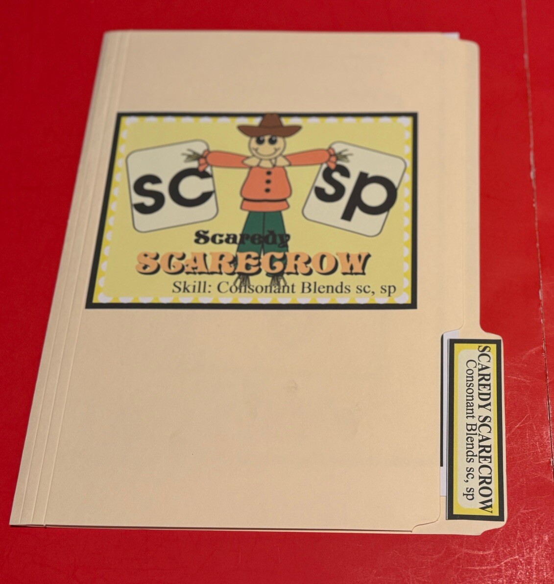 Scarecrow- Phonics. Sc/ Sp – DIY File Folder game – Printed / Uncut
