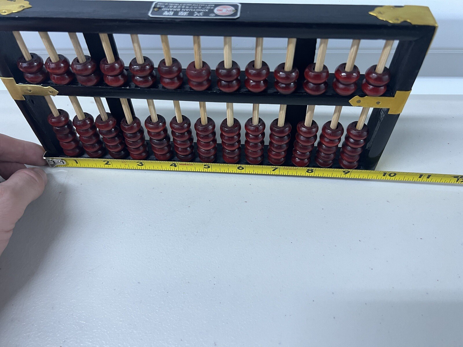 Abacus Chinese Wooden Math 13 Rods Dark Wood Counting Xingyuan Free Shipping