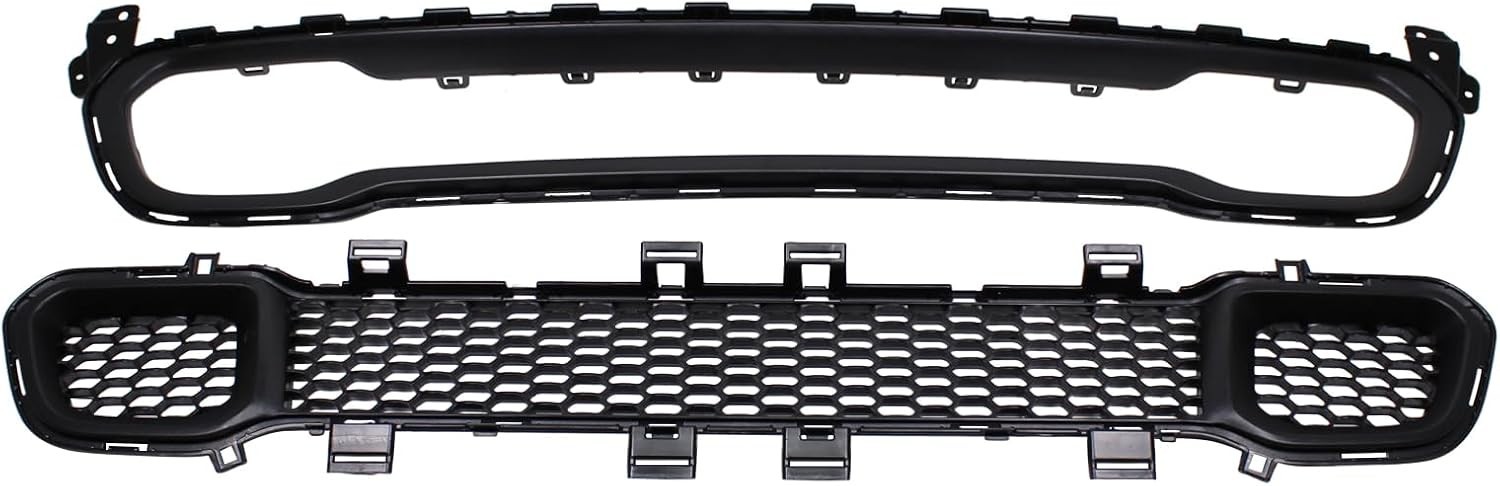 Front Lower Grill Grille and Molding Trim Black for Jeep Cherokee 2014-2018