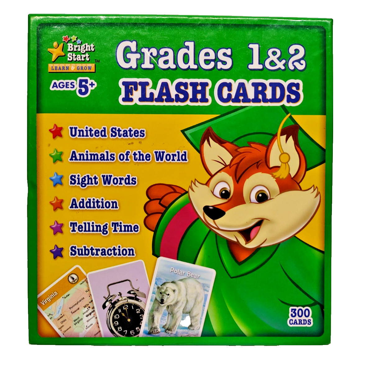 Bright Start Grades 1 & 2 Flash Cards Set 300 Cards Complete Learn & Grow
