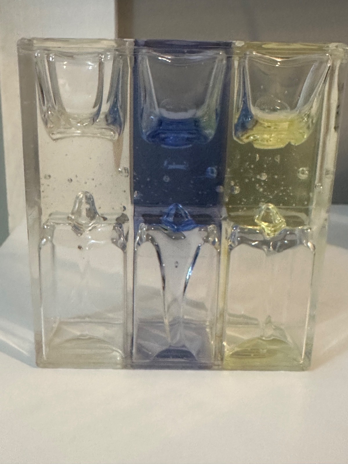 Vintage Triple Ooze Kinetic Fluid Cube Sensory Motion Toy Baby Einstein Rare HTF