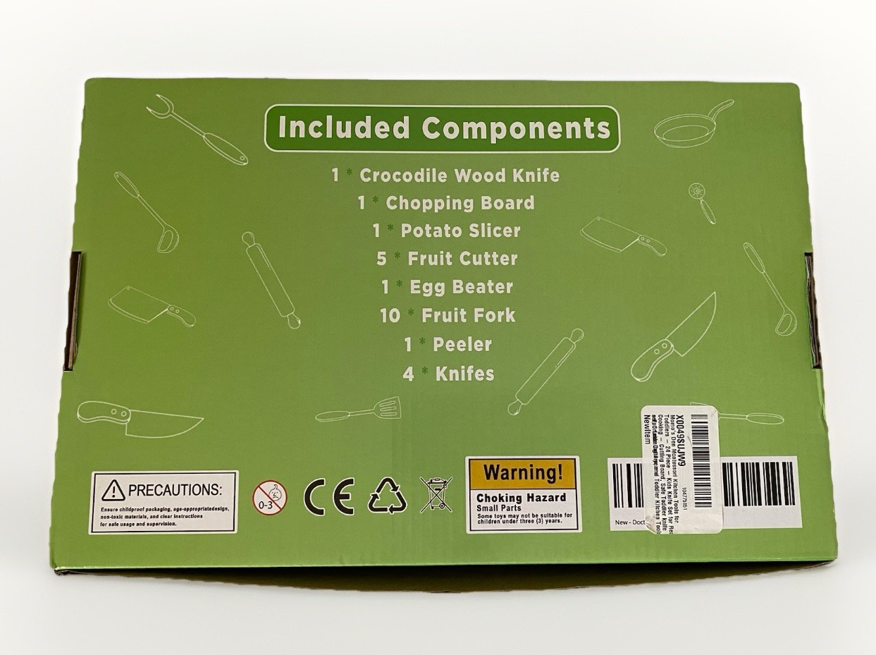 Momo’s Den Montessori Kitchen Tools For Toddlers 24 Pieces Kids Kitchen Set