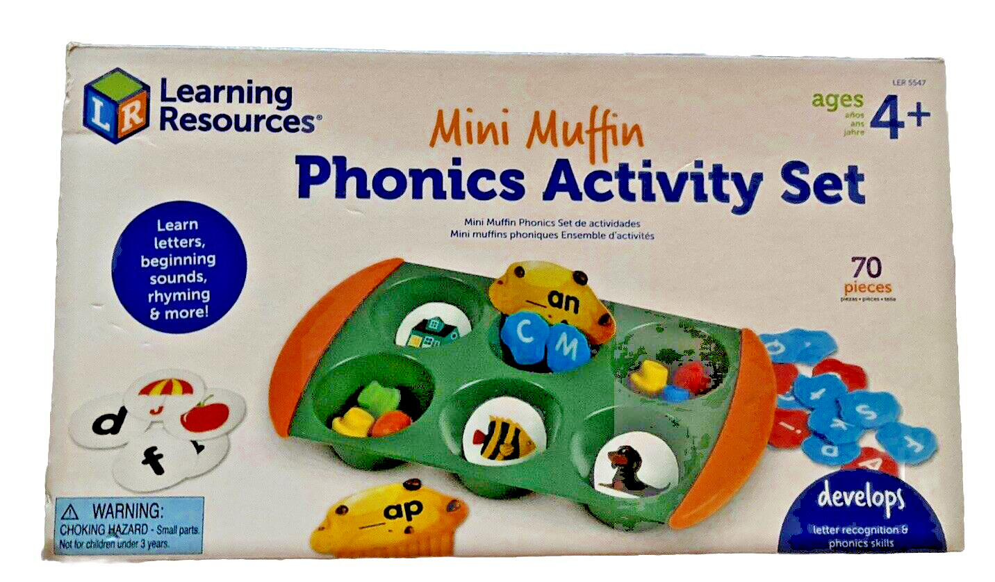 Learning Resources Mini Muffin Phonics Activity 70 PCs Learning Preschool Set 4+