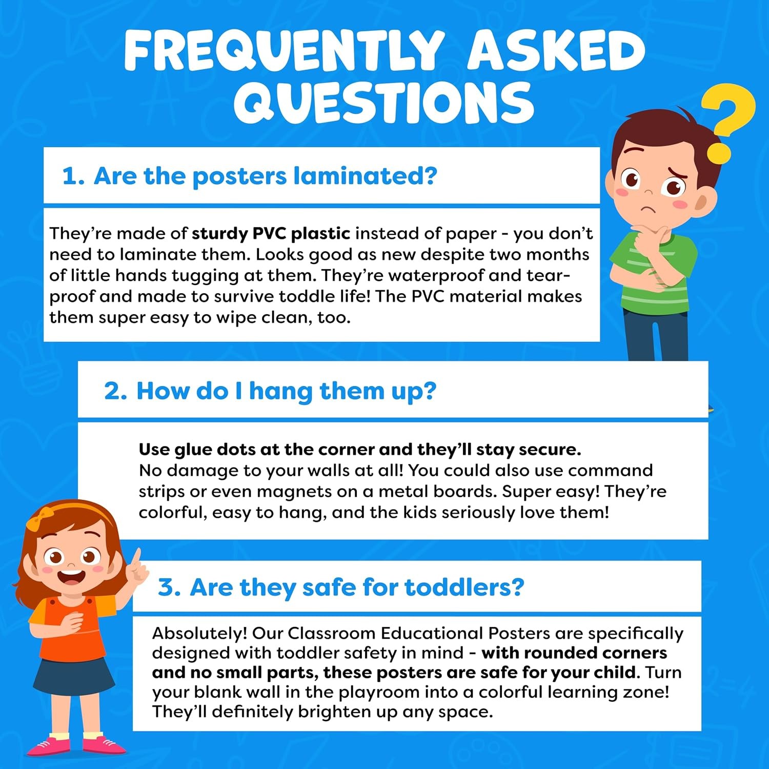 Educational Learning Posters for Toddlers 1-3 – 20pc Classroom Toddler Learning