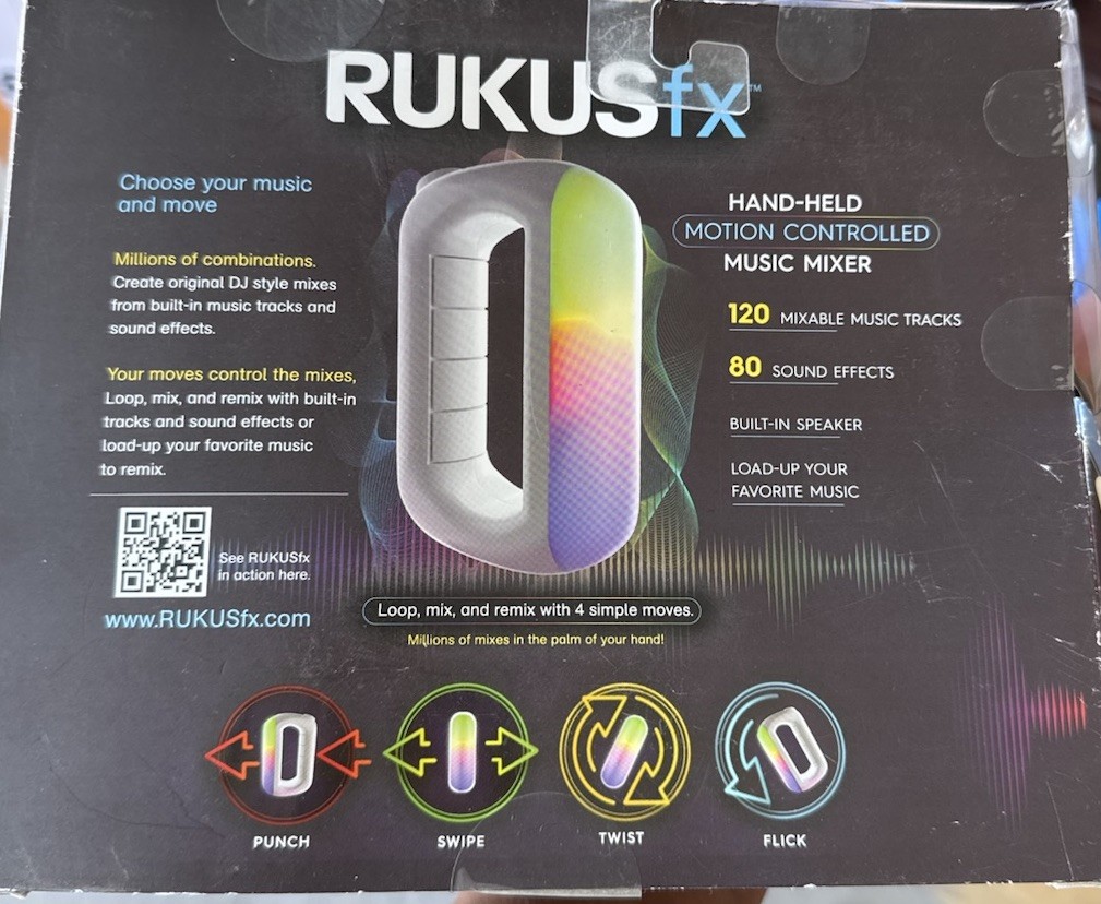 Just Play RUKUS fx Handheld Electronic Game – White (46809) NEW