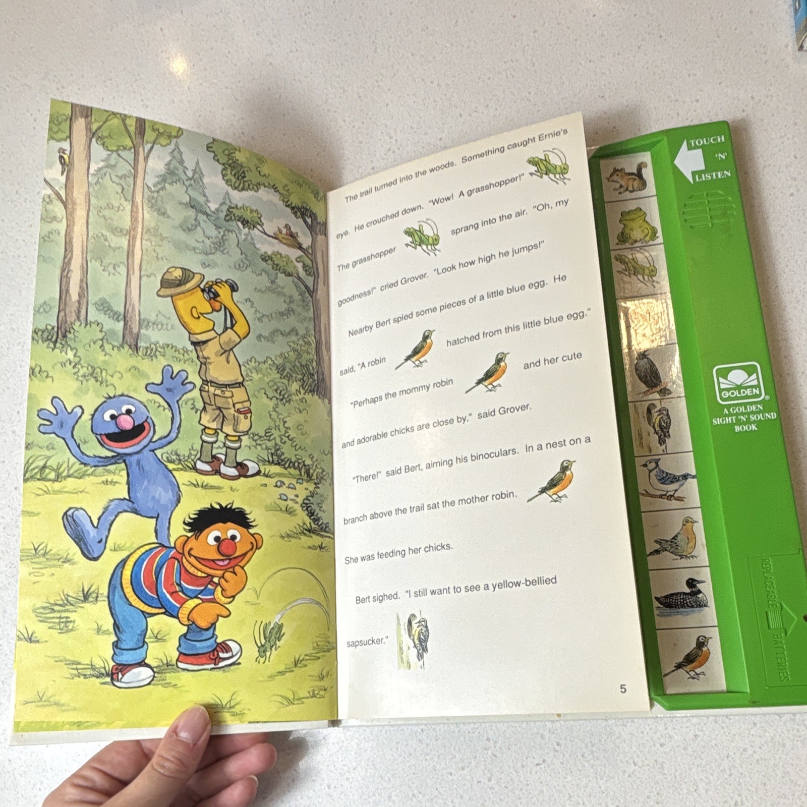 Golden Sesame Street Bird Watching with Bert Touch & Listen Sound Book 1981