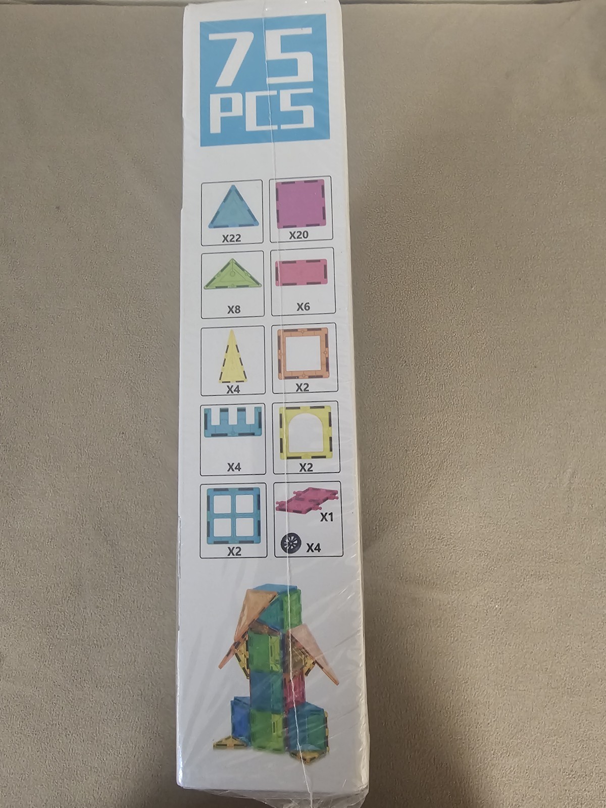 Magnetic-Paradise 3D Magnetic Building Tiles, 75 Pieces