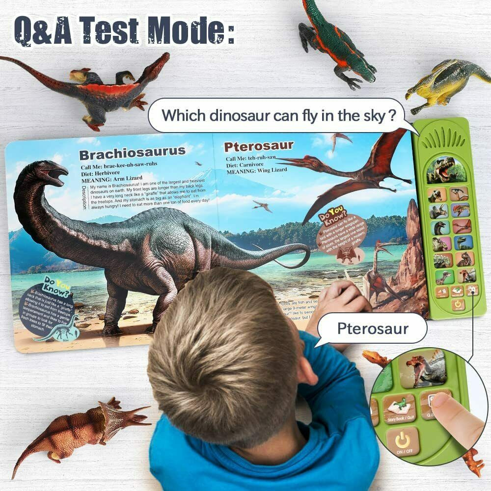 Dinosaur Toys,Realistic Roars Sound Book 12 Dinosaurs Figures Educational Toy