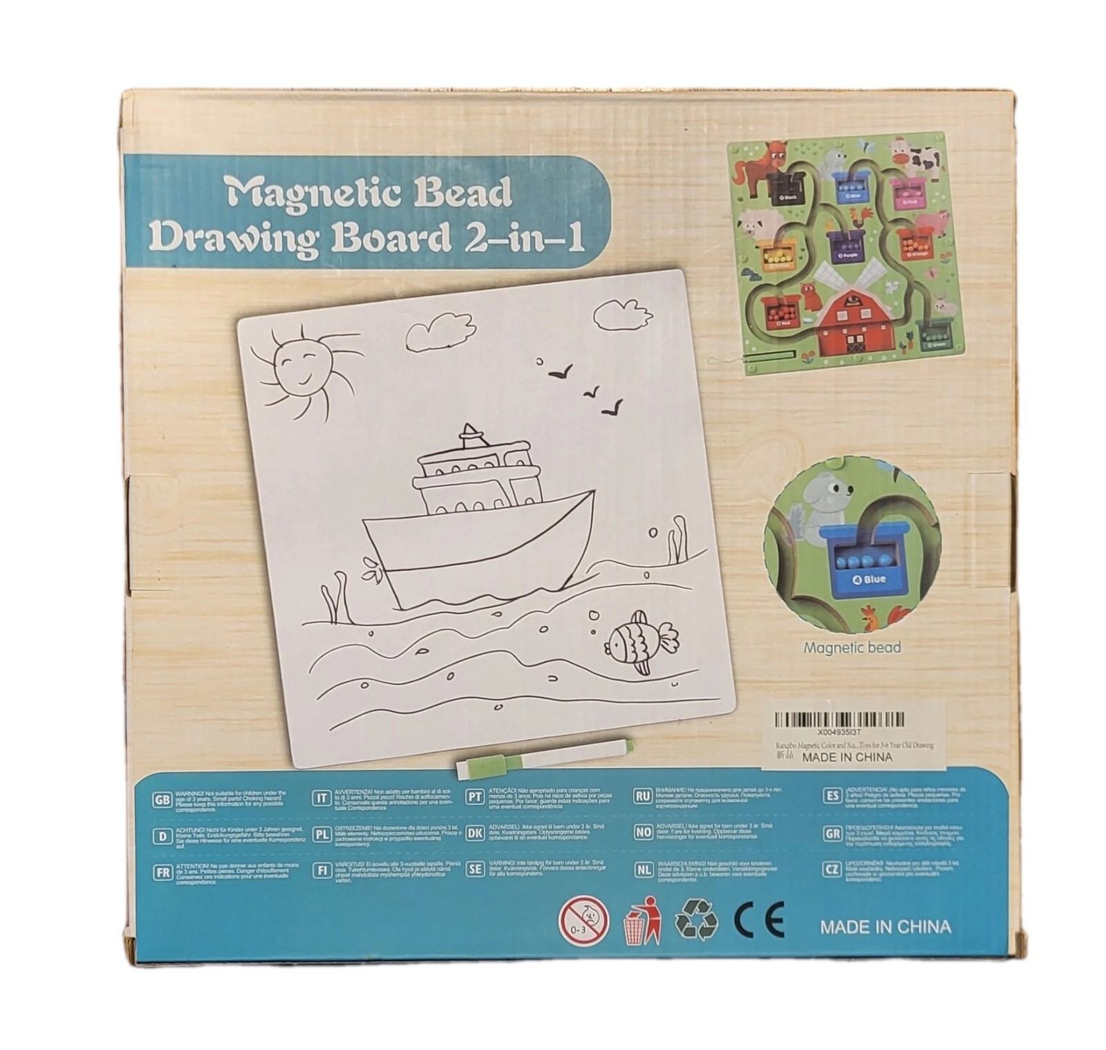 2 in 1 Double Side Magnetic Color & Number Maze, Magnetic Drawing Board Ages 3+