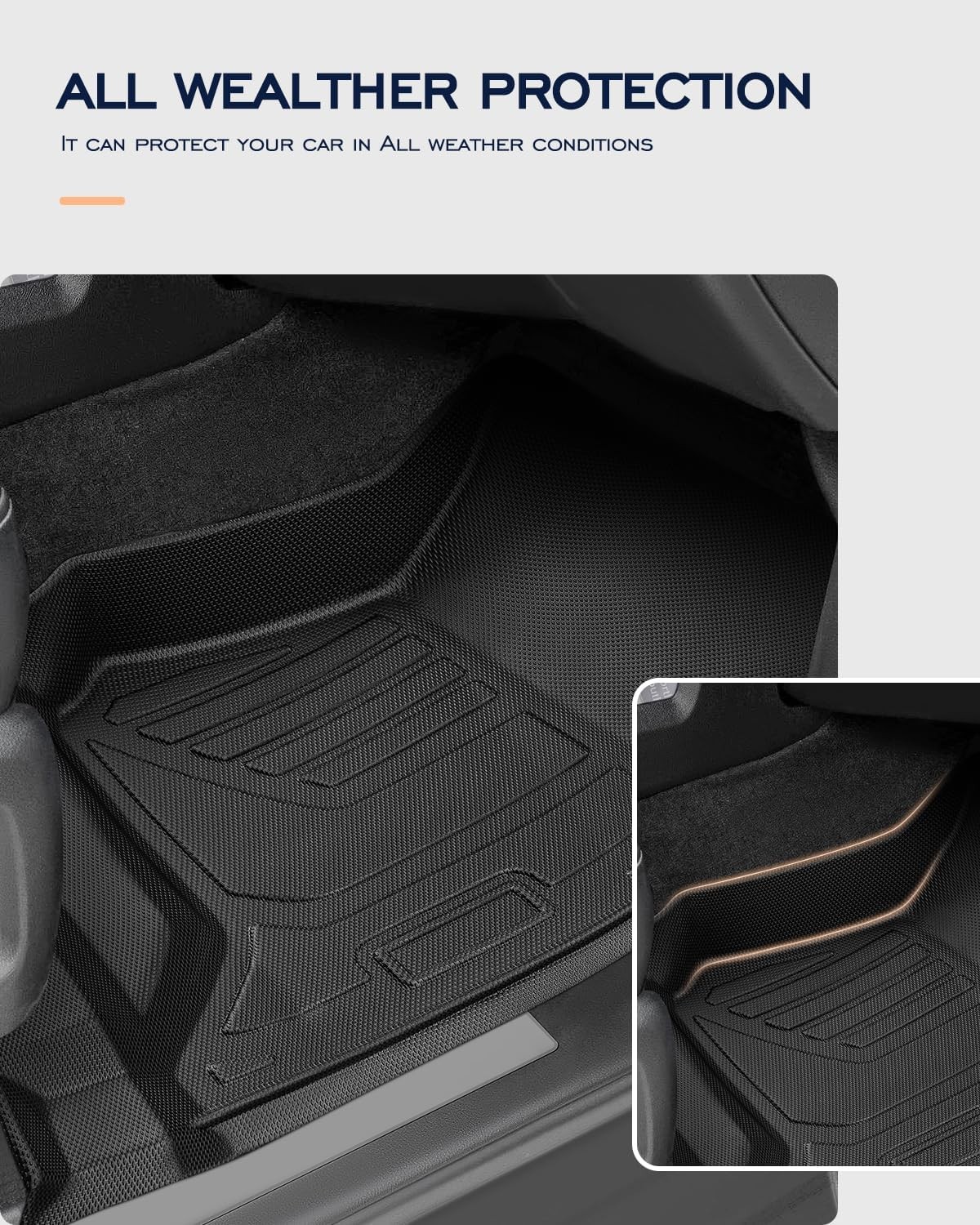 All Weather Floor Mats 2014-2018 for Chevy Silverado & GMC Sierra 1500, 2015-201