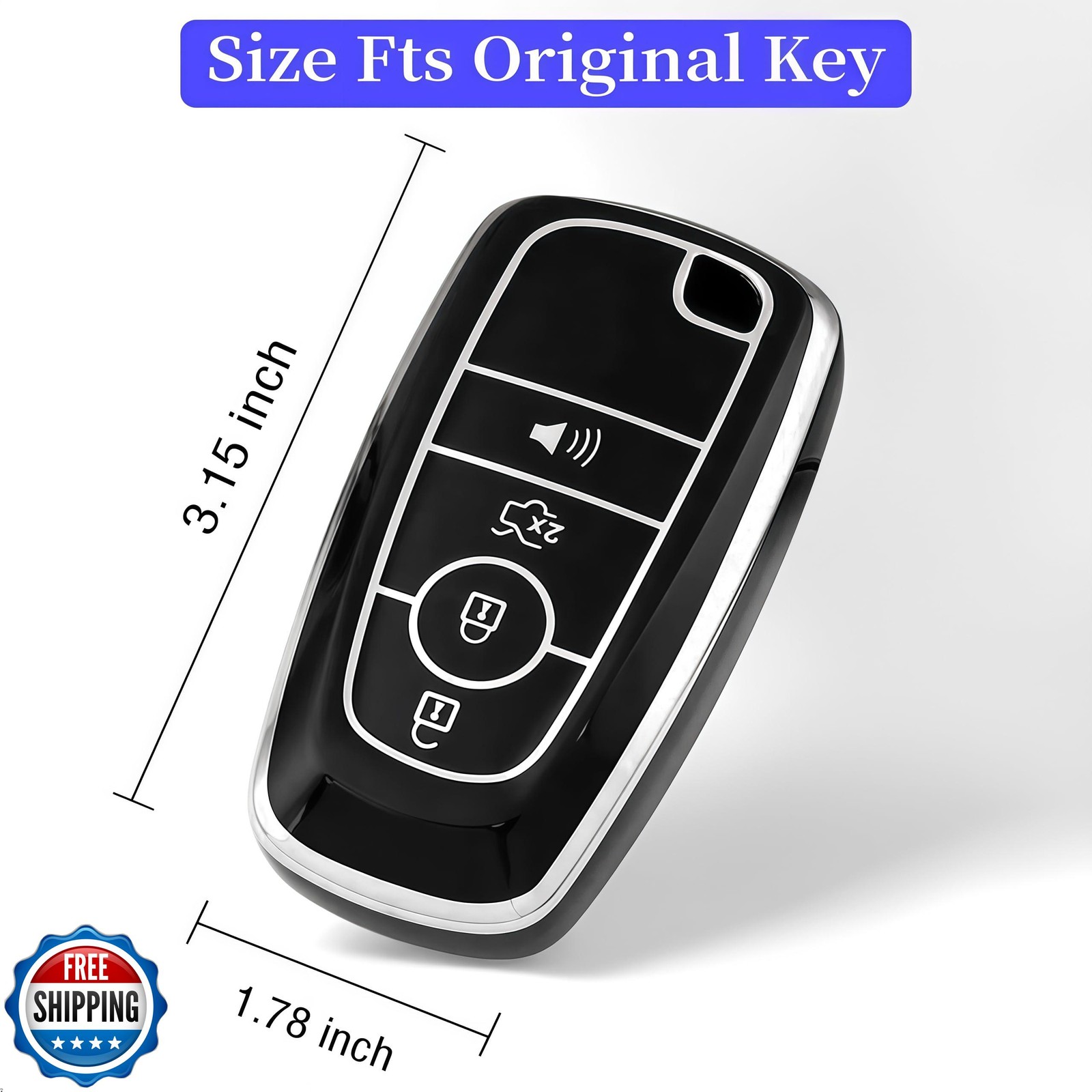 Kespevn for Ford Key Fob Cover Soft TPU with Keychain Full Protection Key Cas