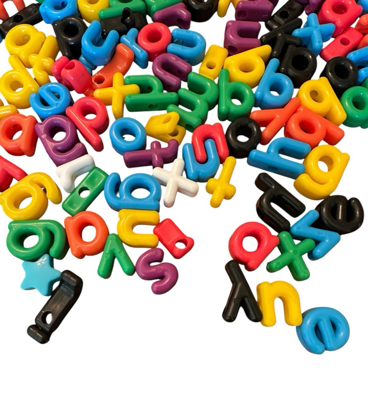 Roylco Kids Children Manuscript Lacing Letter Beads 177 Pieces Homeschooling