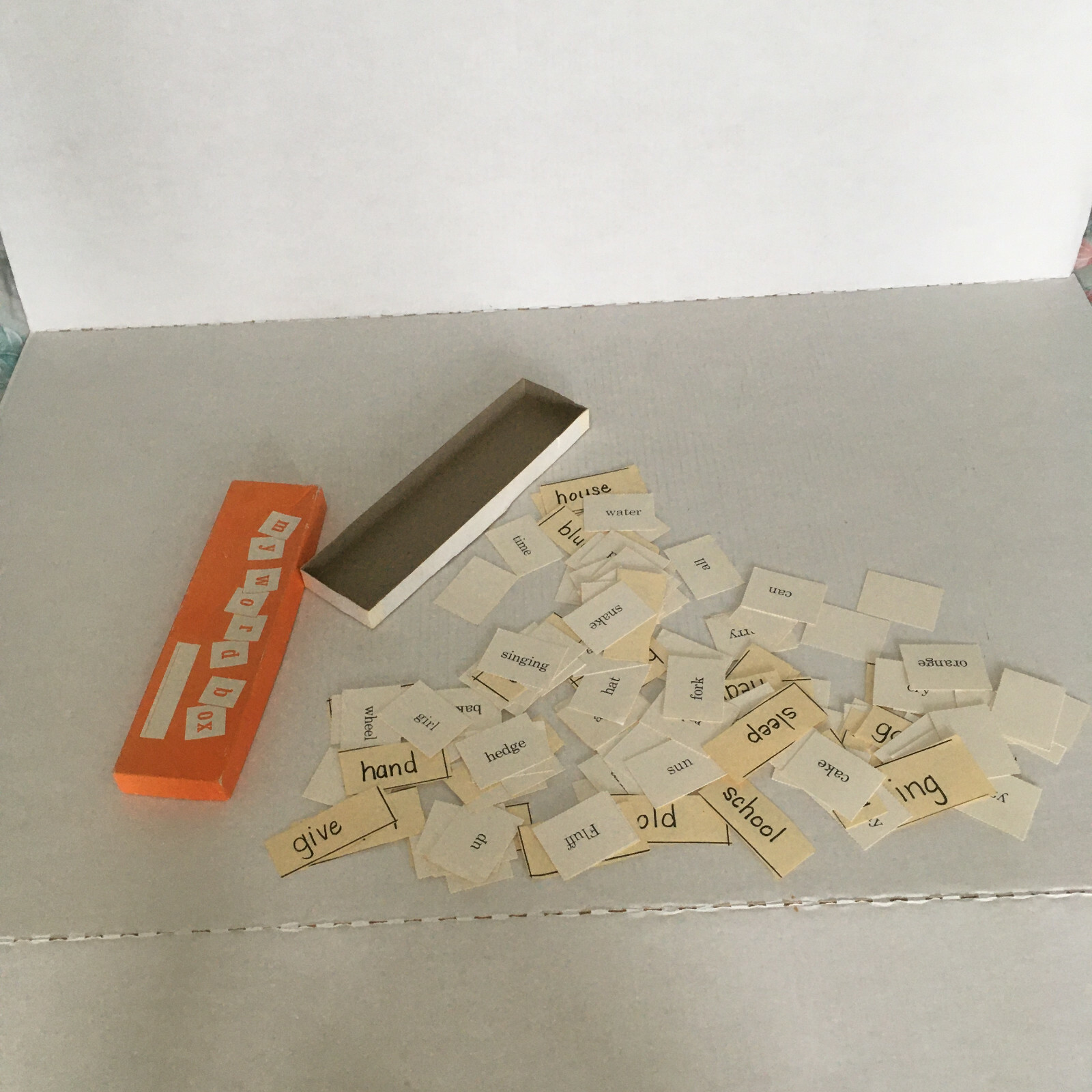 Vintage my word box learning toy paper craft art paper collage supplies