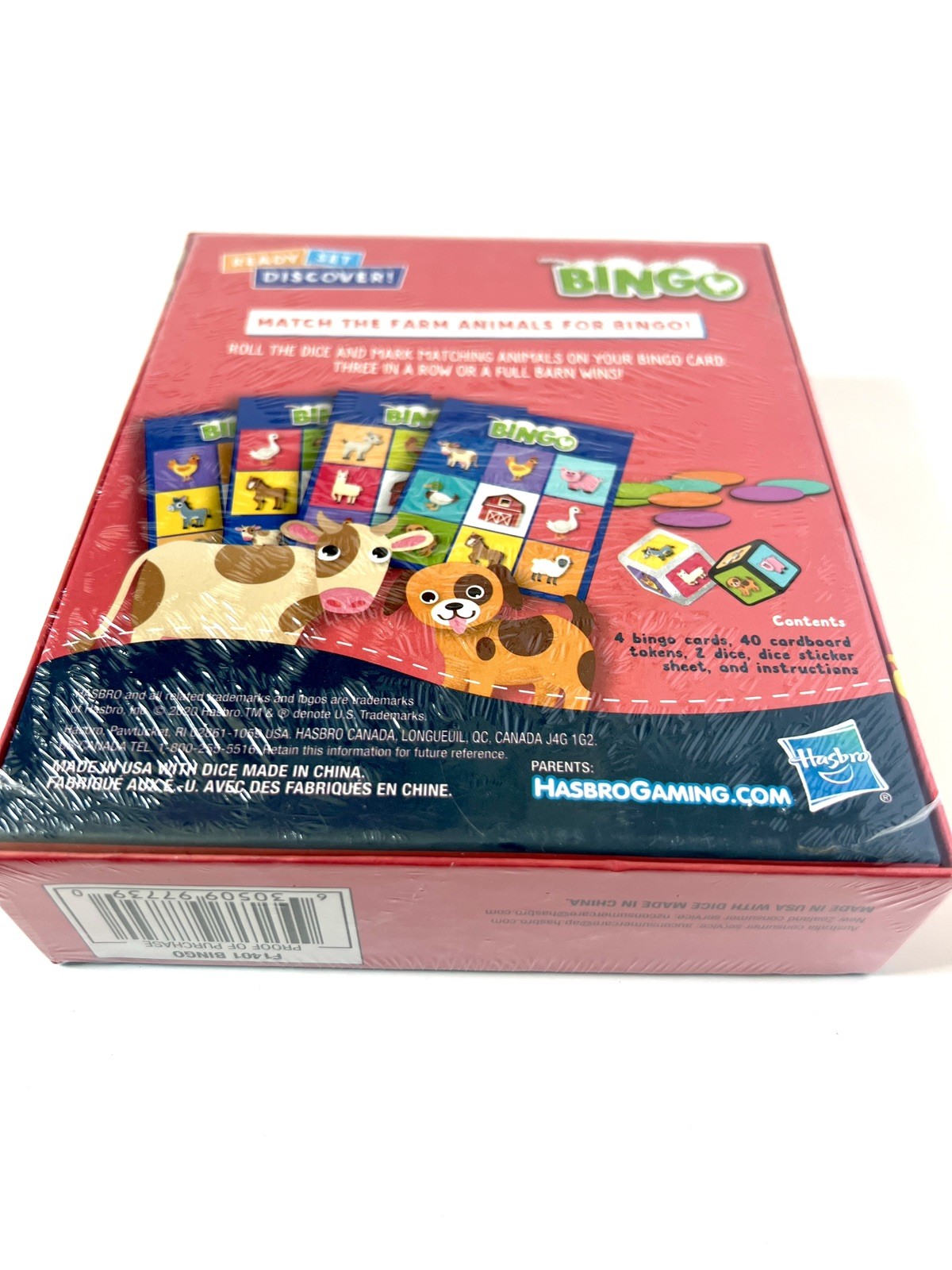 Hasbro Gaming Bingo Game Farm Animals 2020 Ready Set Discover! Brand New