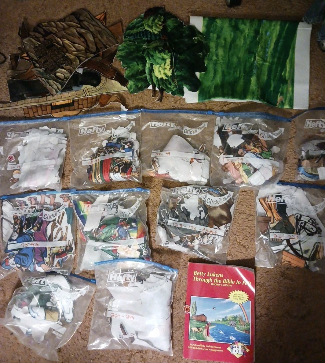 VTG Betty Lukens Through the Bible Felt 100’s Of Pieces Sunday School Rare Wow