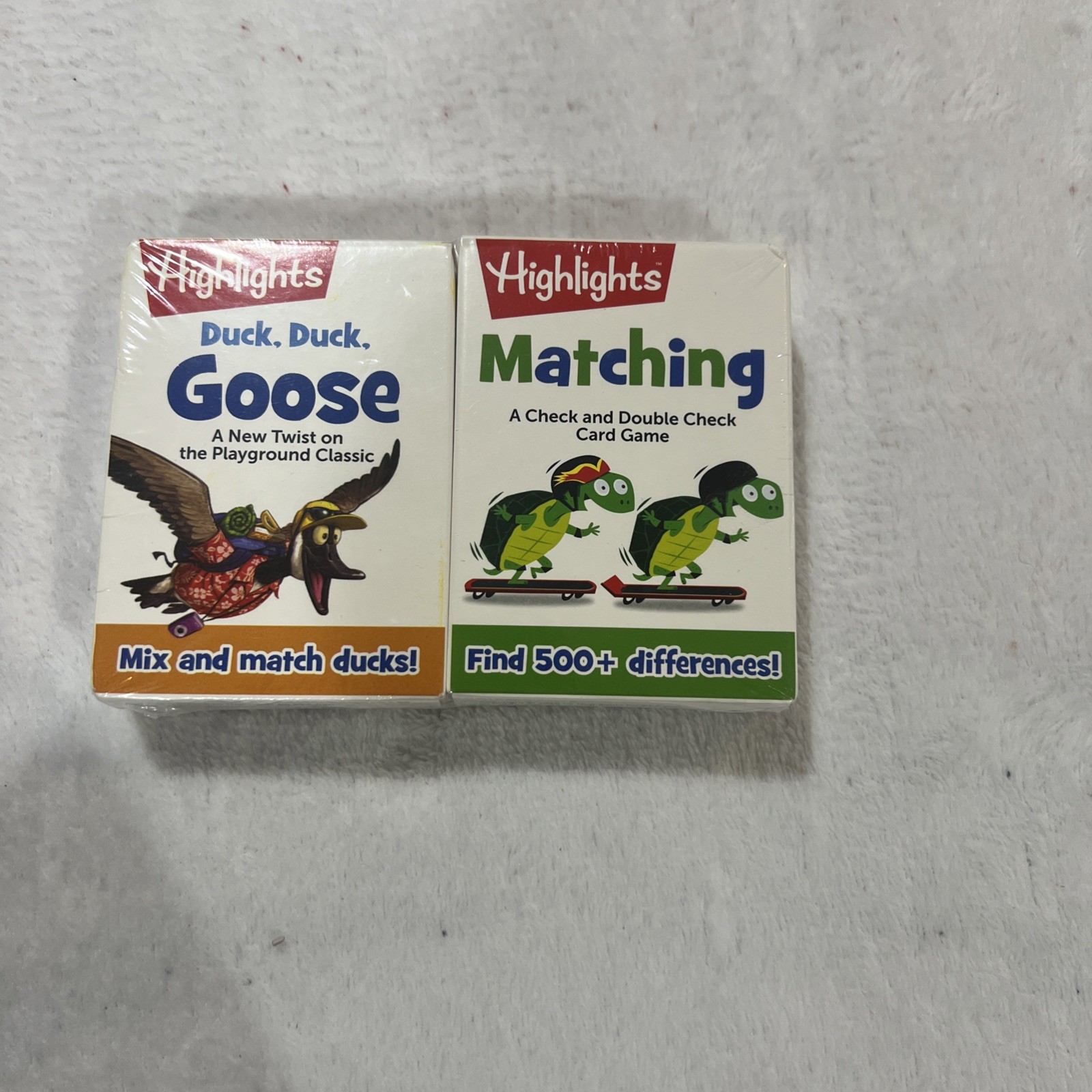 Highlights for Children Game Cards Lot of 2 Sealed Matching, Duck Duck Goose