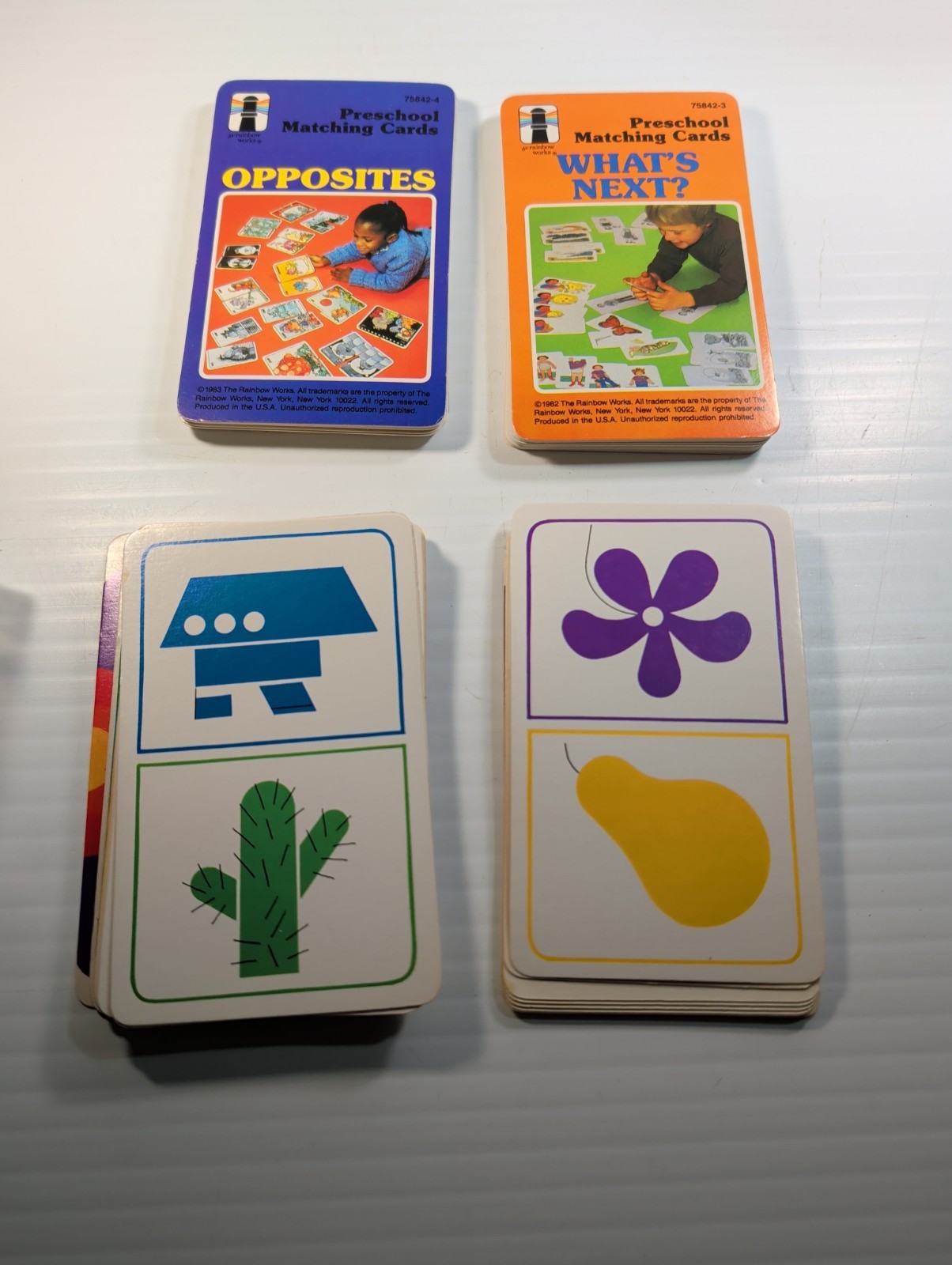 Vintage 1980s Preschool Matching Cards “What’s Next” & “Opposites” Plus More