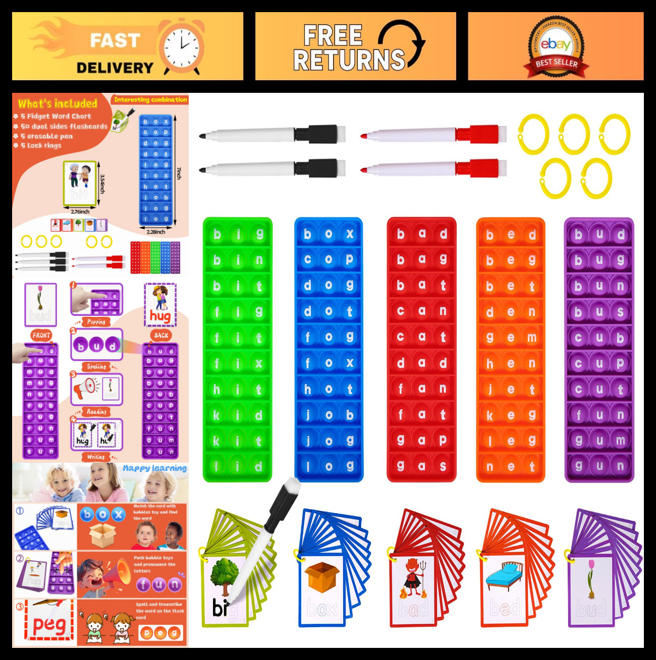 CVC Word Games Flash Cards – Phonics Learning Toy for Preschool & Kindergarten 3