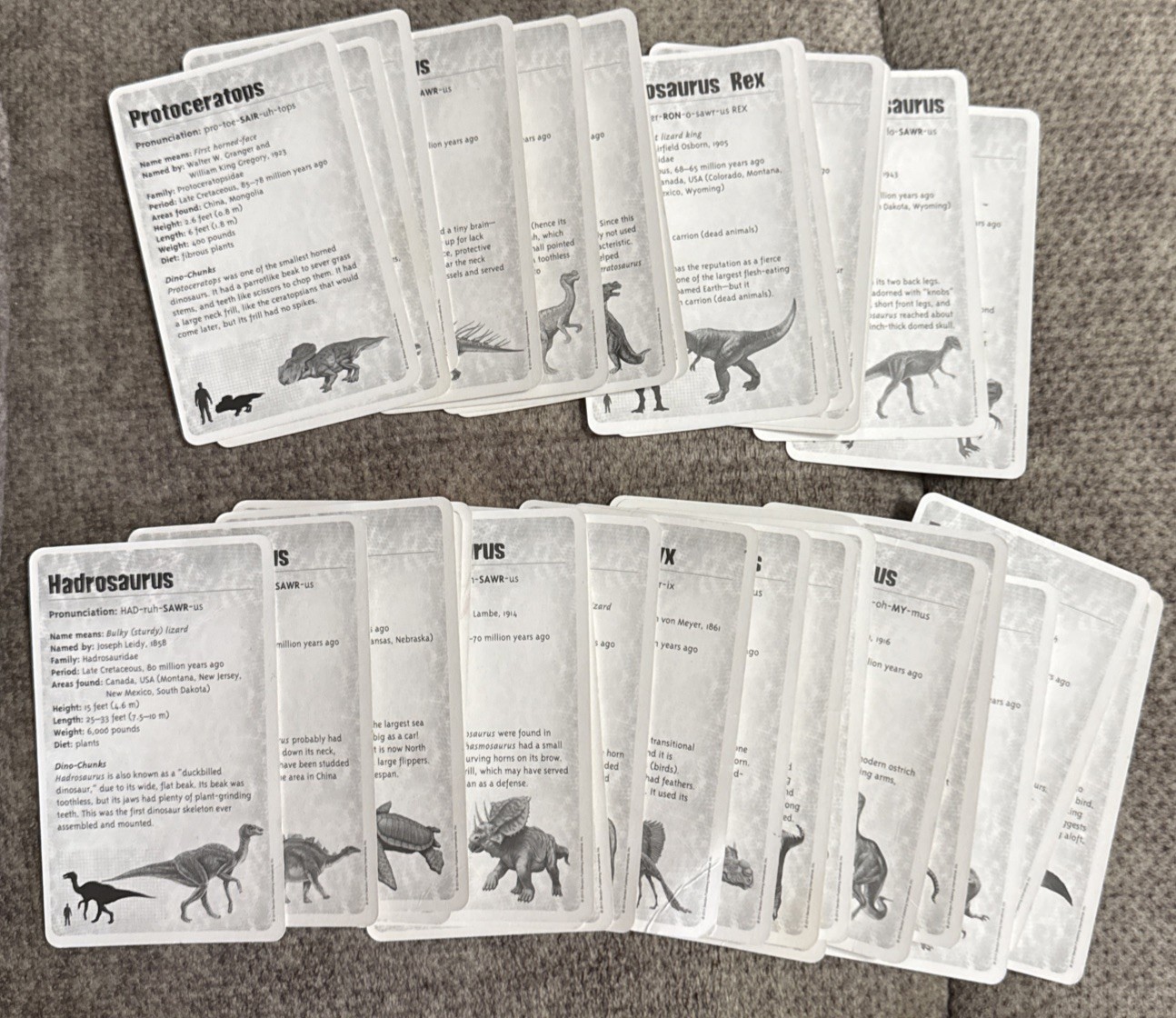 Vintage Bendon Inc~36 Dinosaurs 🦖 Flash Cards With Complete Details Of Dinos