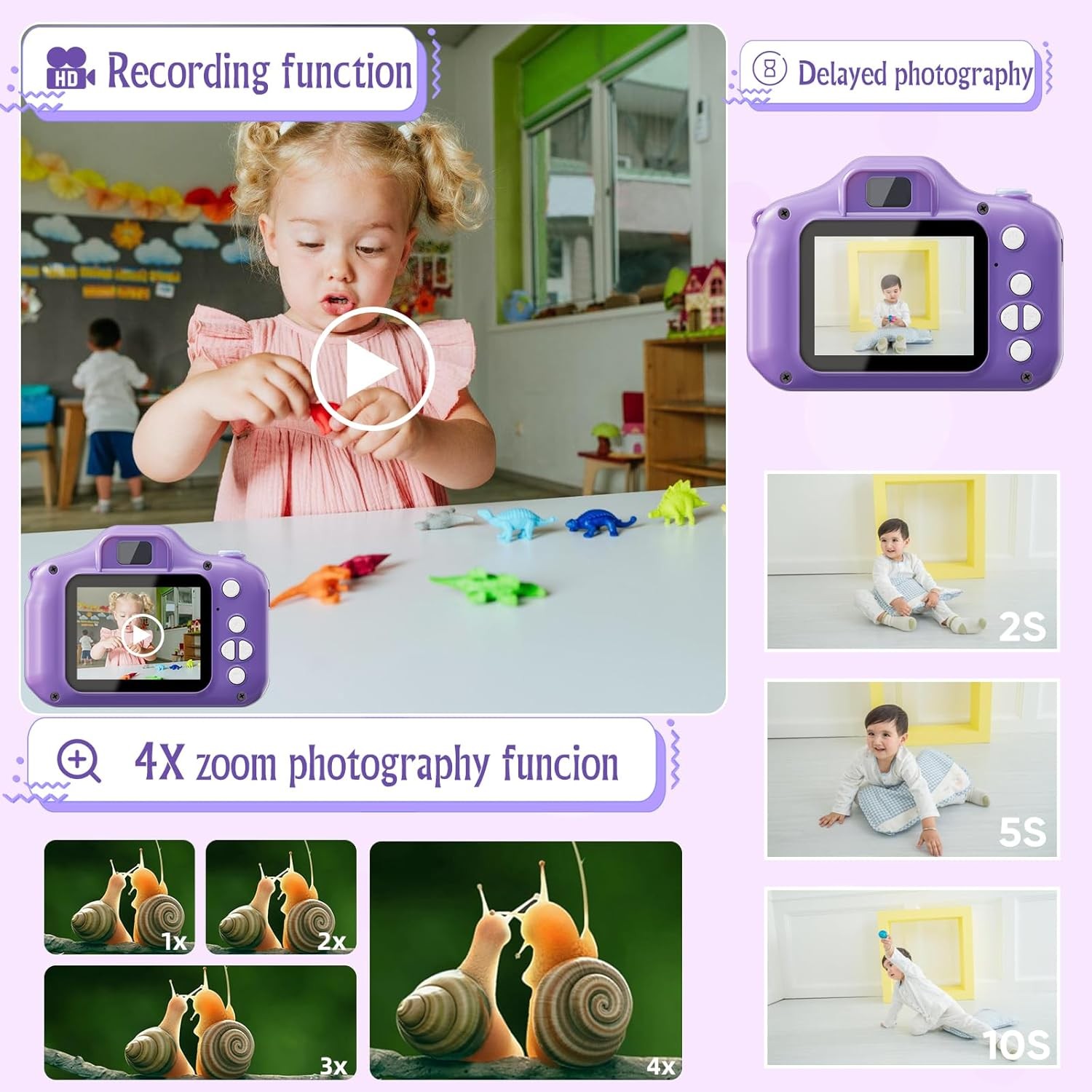 Kids Camera,Toddler Toys for 3-5 Years Old Boys Girls, Mini Compact Camera for K