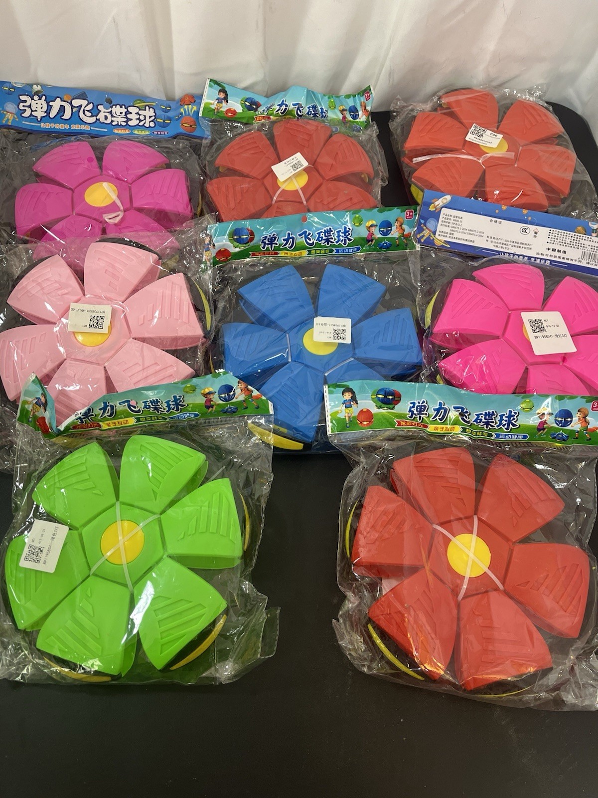 Magic Meta Bounce Ball 2-in-1 Flying Saucer Transforming LED Bouncy Toy Lot Of 8