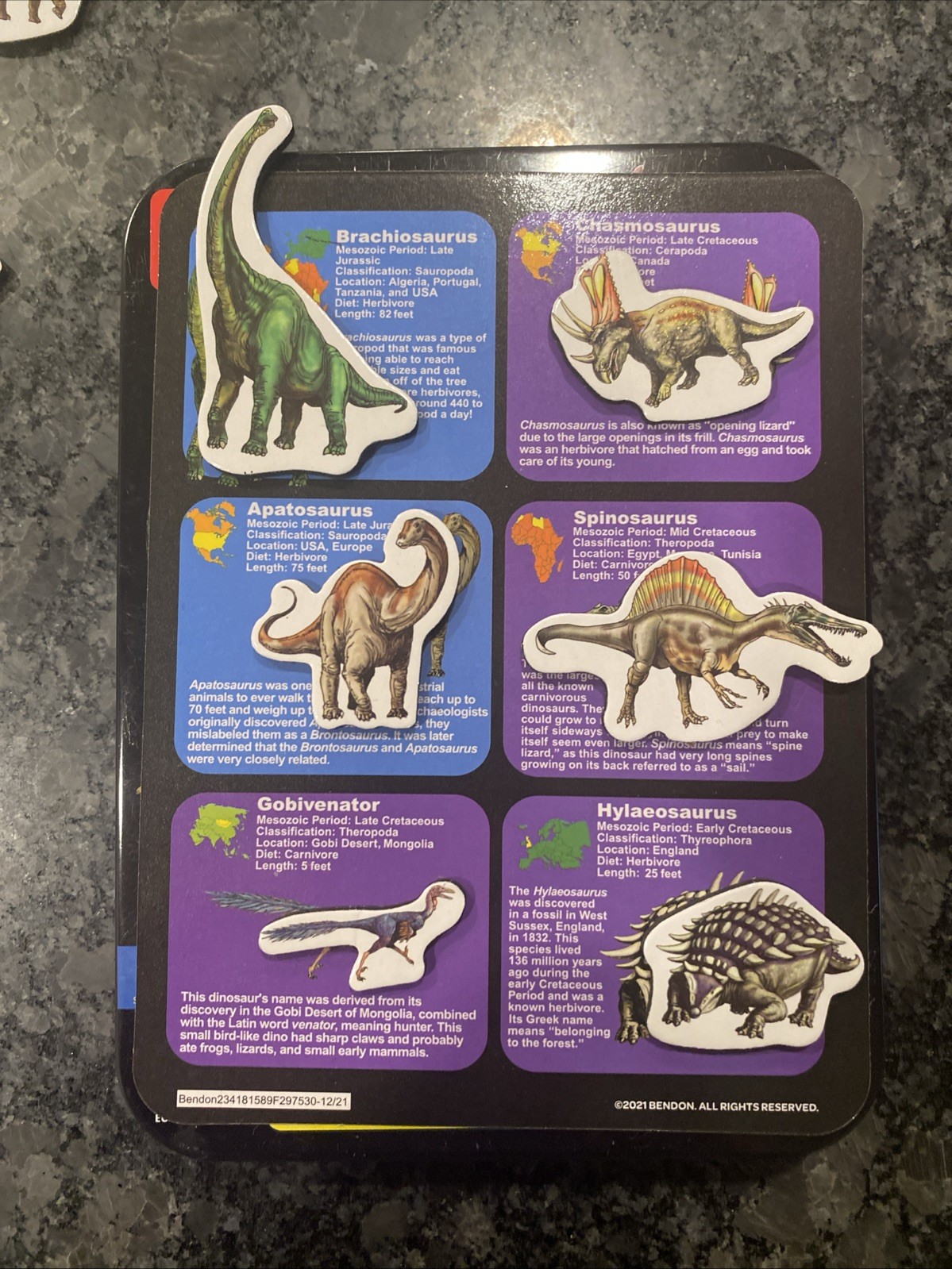 Dinosaur Species Of The World T.S. Shure Educational Magnets STEM Learning