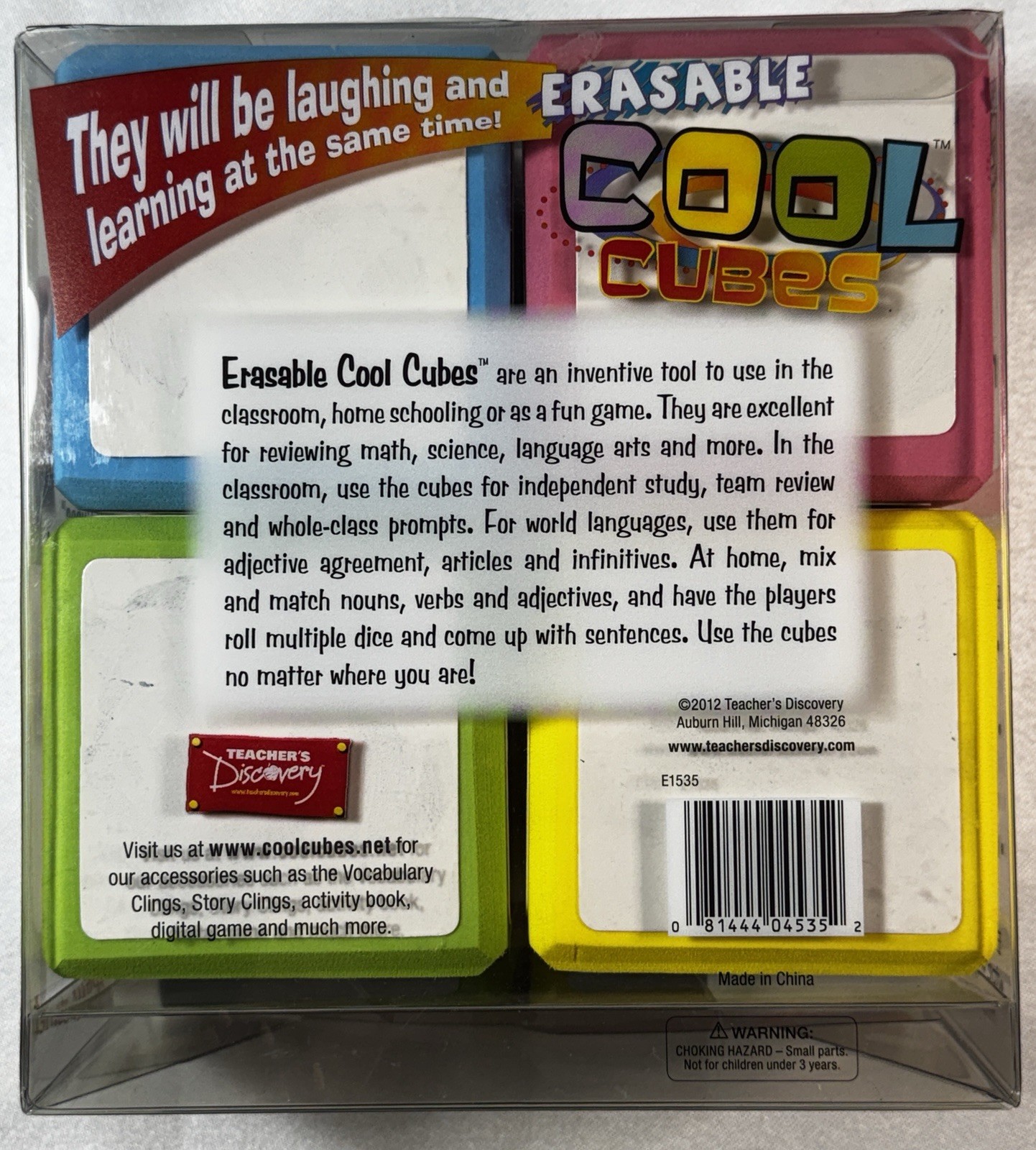 Four Sets Dry-Erase Erasable Cool Cubes Classroom Foam Learning Aids
