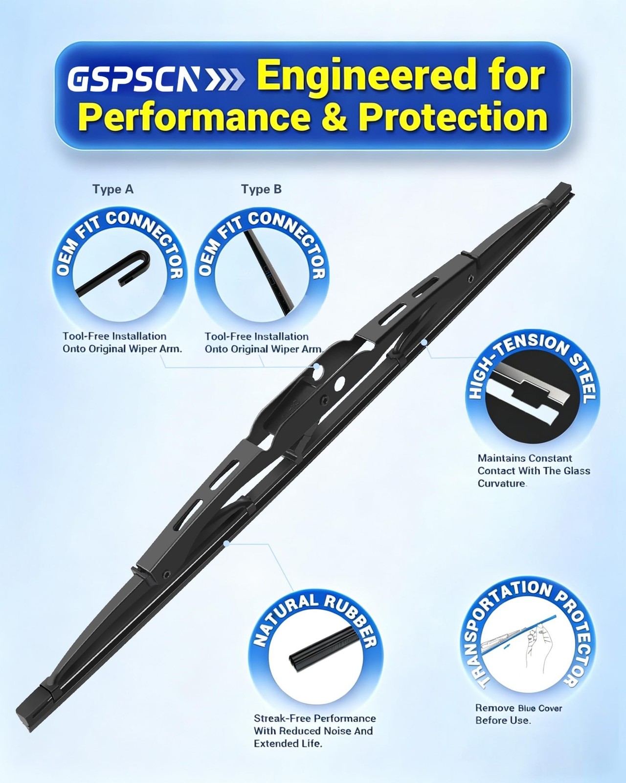 10″ Rear Wiper Blade For Chevy Traverse 2024-2018 /Buick Encore 2022-2013 /Hu…