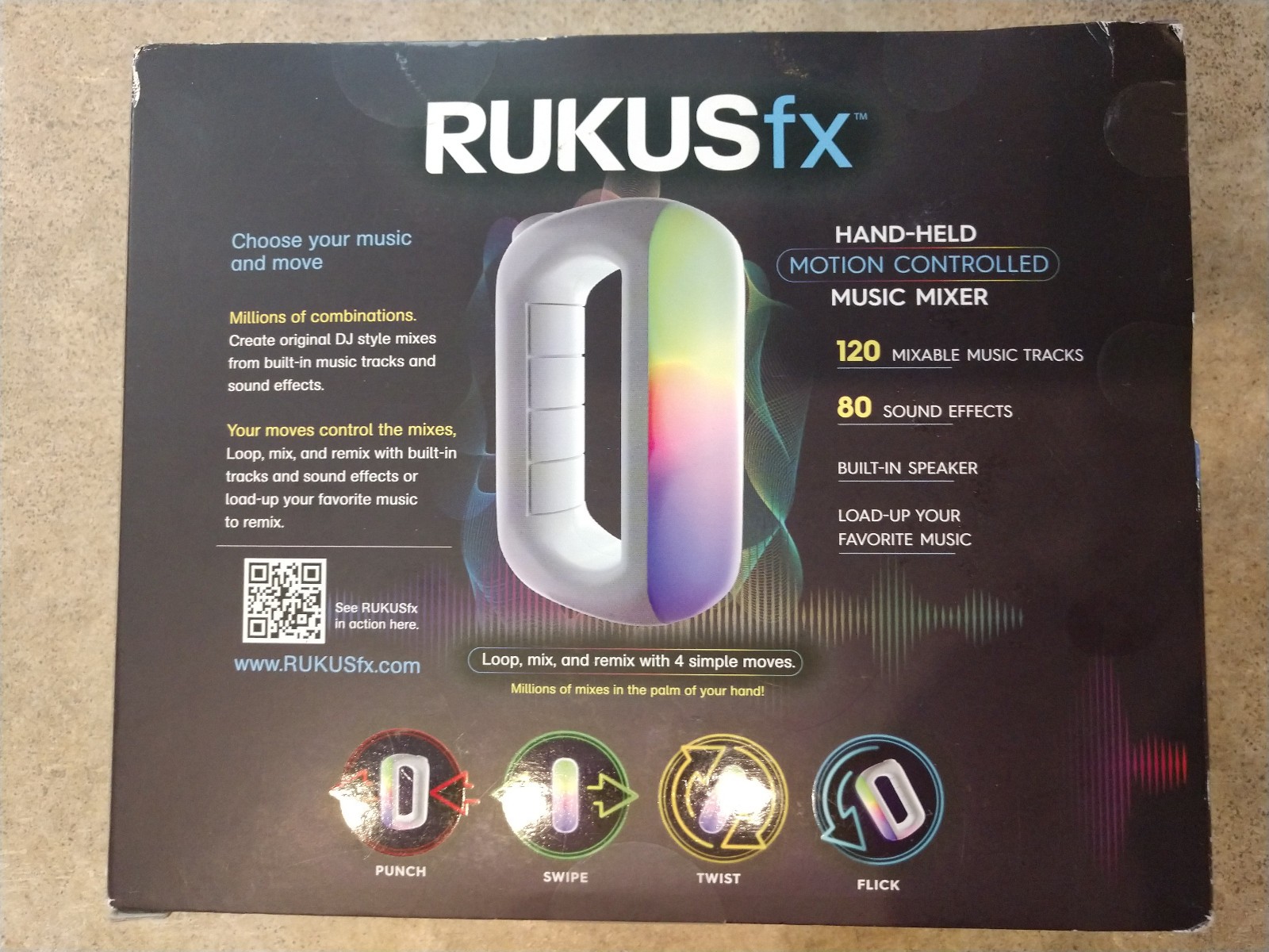 Just Play Rukus FX Handheld Electronic Game White Motion Controlled Music Mixer
