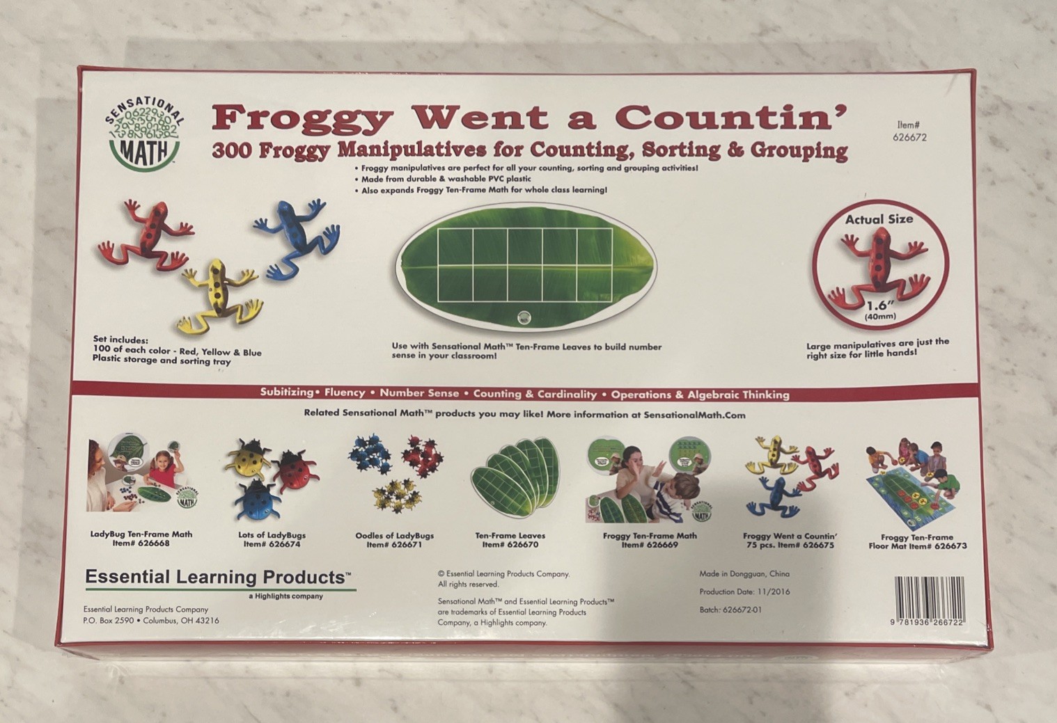 Essential Learning Products – Froggy Went a Countin’ 300 Manipulatives – Sealed