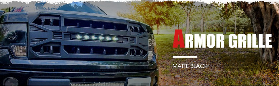 Front Grill Replacement for F150 2009-2014, Matte Black Front Bumper Grille