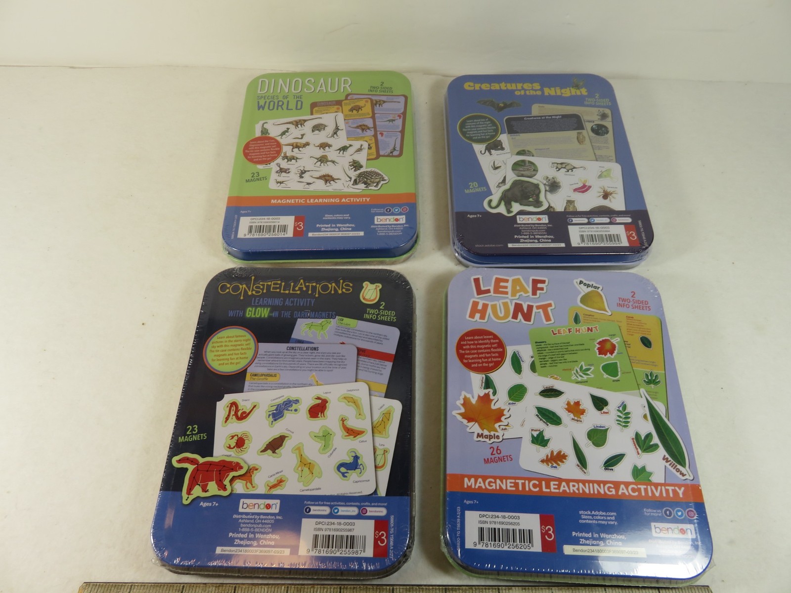 4 Bendon STEM Magnetic Dinosaur Night Creatures Constellation Leaf NEW Sealed