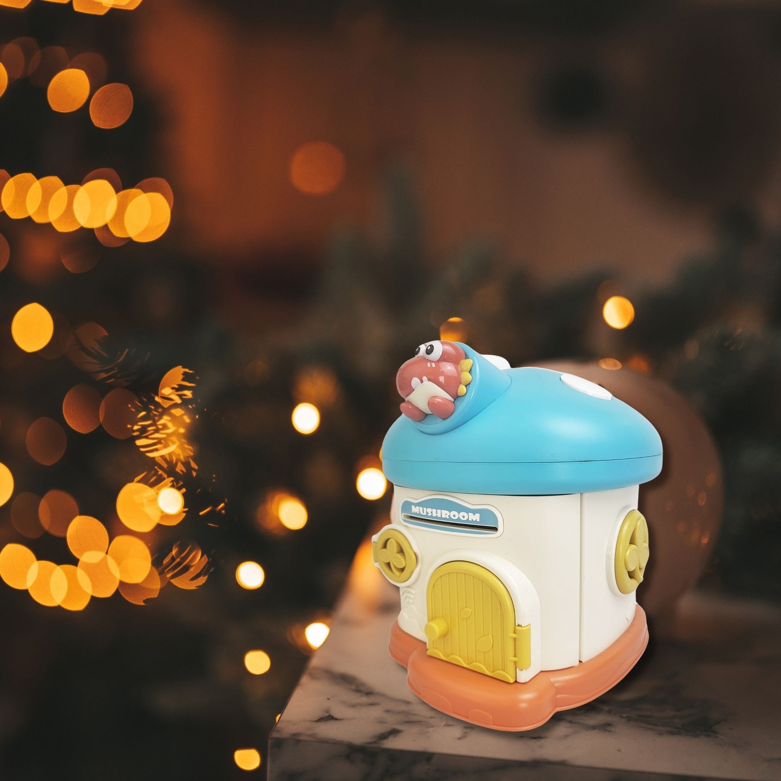 Mushroom House Piggy Bank Kids Secure Lock Money Box 2 Keys BPA Free ASTM
