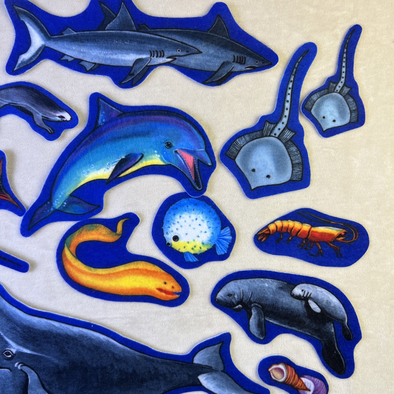 Little Folk Visuals Pre-Cut Felt Sea Life 36 Pieces Flannel Board School VBS Kid