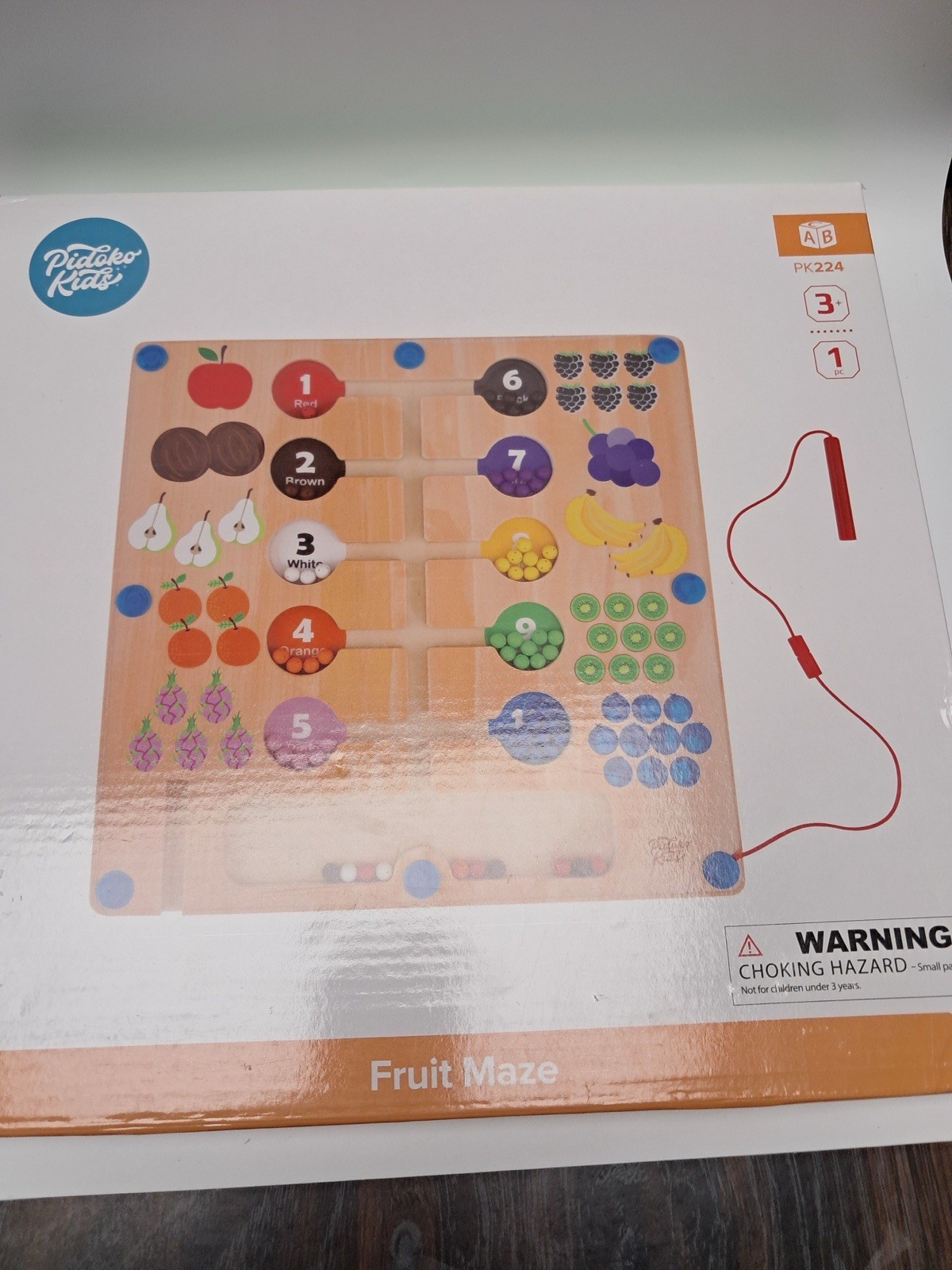 Pidoko Kids PK224 Fruit Maze Magnetic Wooden Learning Toy Preschool Puzzle