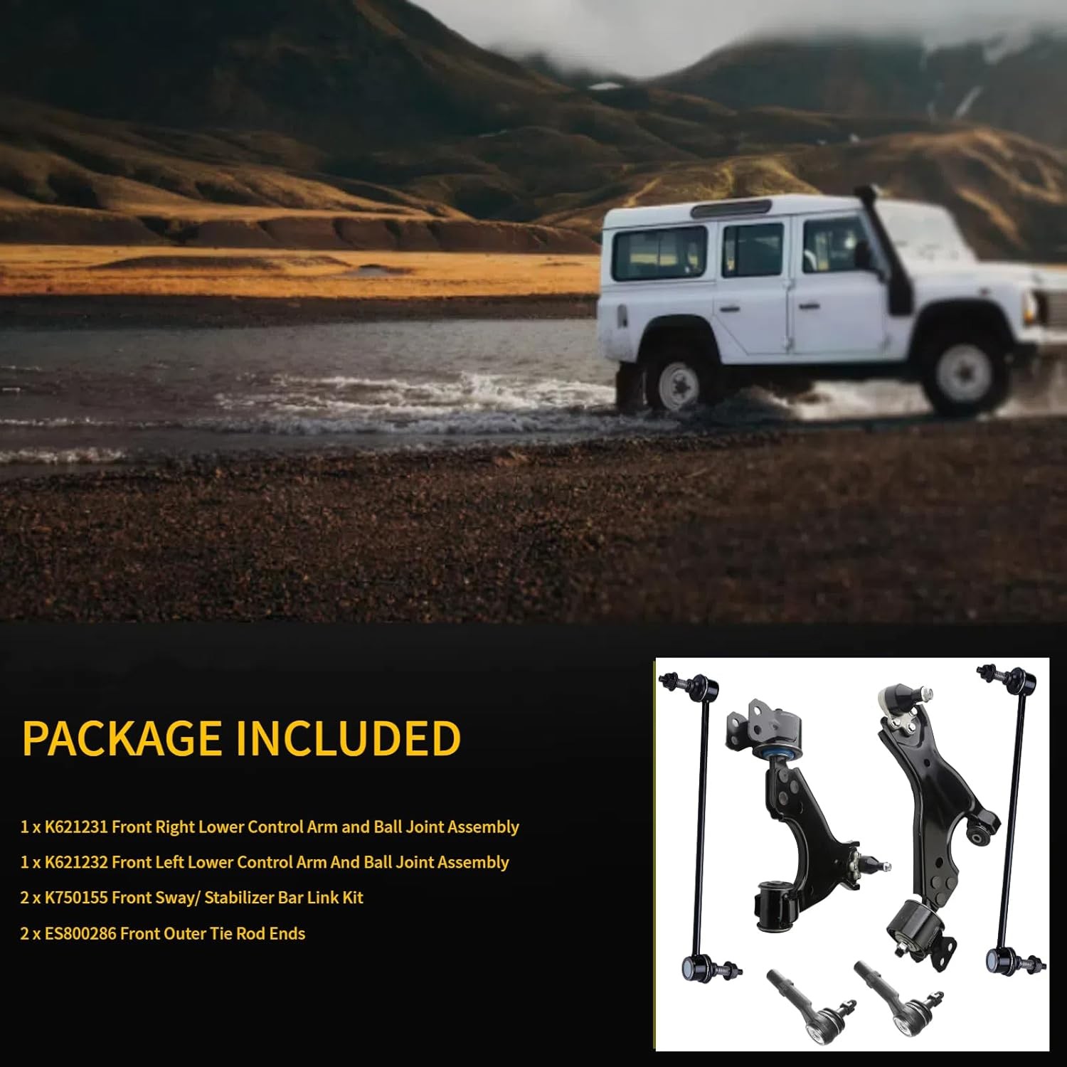 6pc Front Lower Control Arm Kit for Buick Enclave 2008-17, for Chevy Traverse