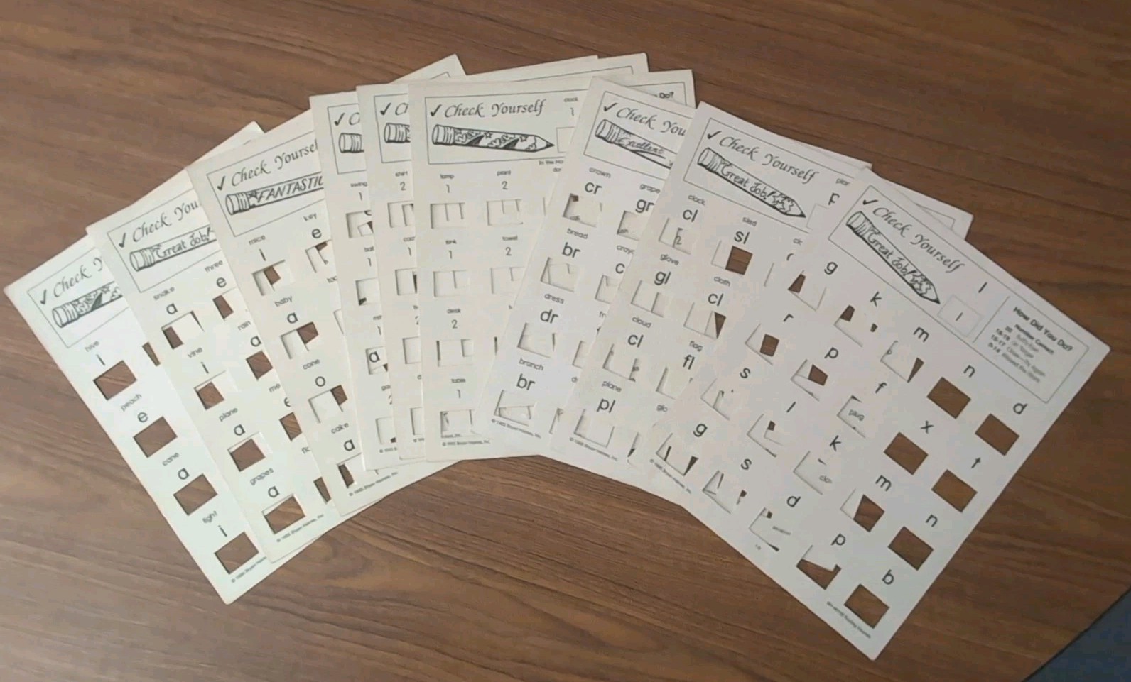 Vintage Reading Word & Sound Flip-Overs For Self Correction Set Of 39