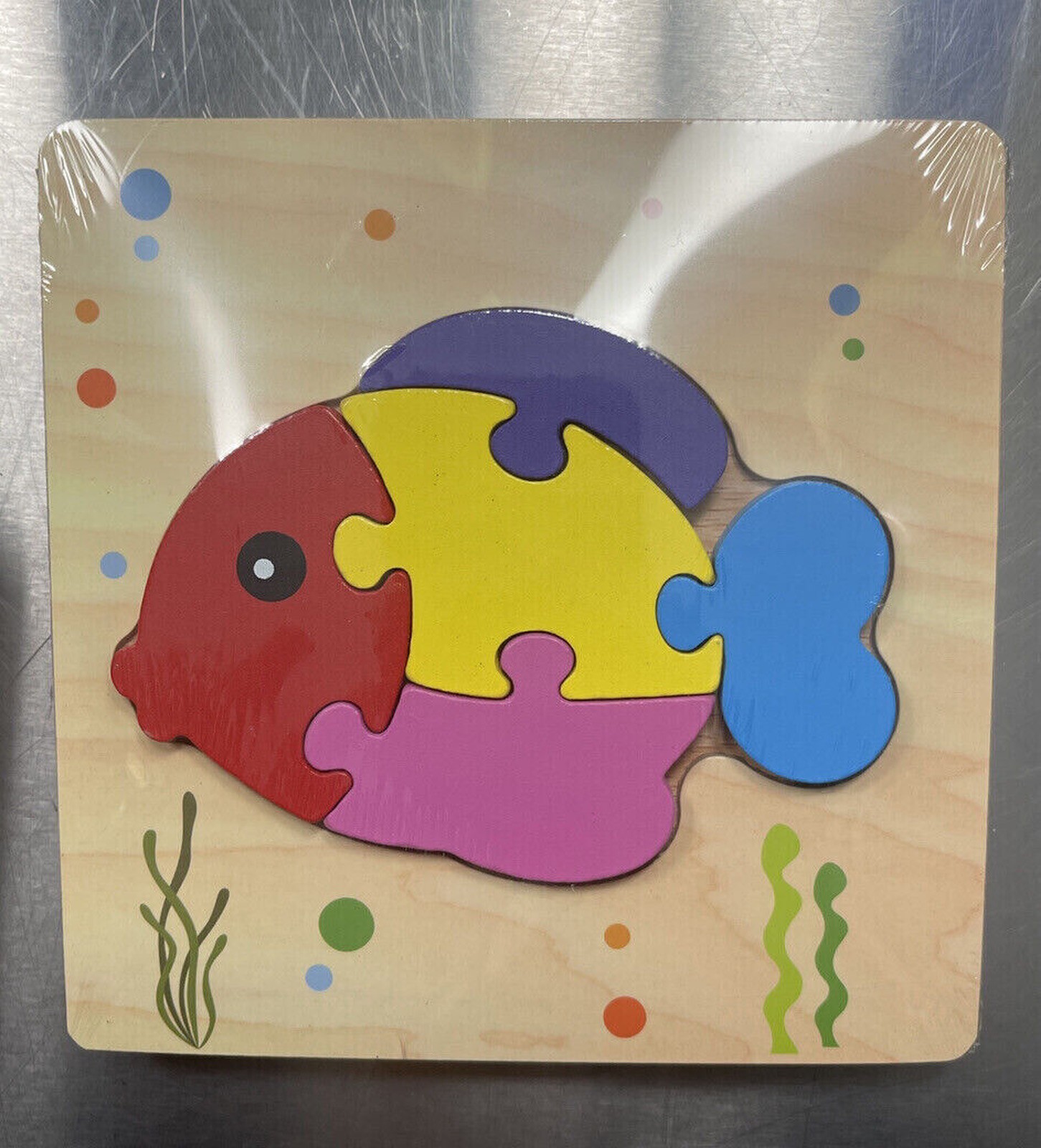 Wood Educational Colorful Animal Puzzles Learning Frog,Fish,Hippo,Elephant New