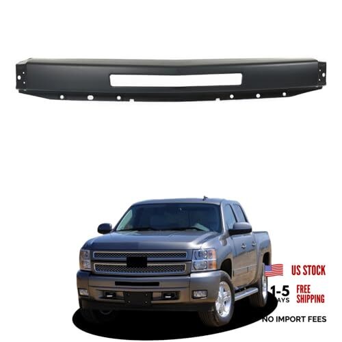 Black Front Bumper Face Bar Primed Replacement for Silverado 1500 2500 3500