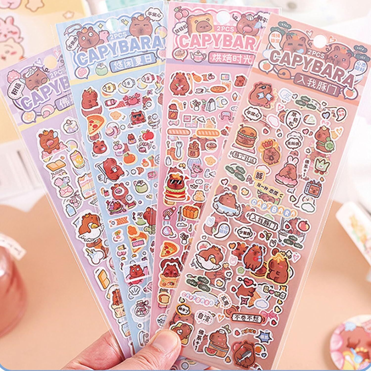8 Sheets Cute Capybara Stickers for Kids Girls Kawaii Capybara Stickers